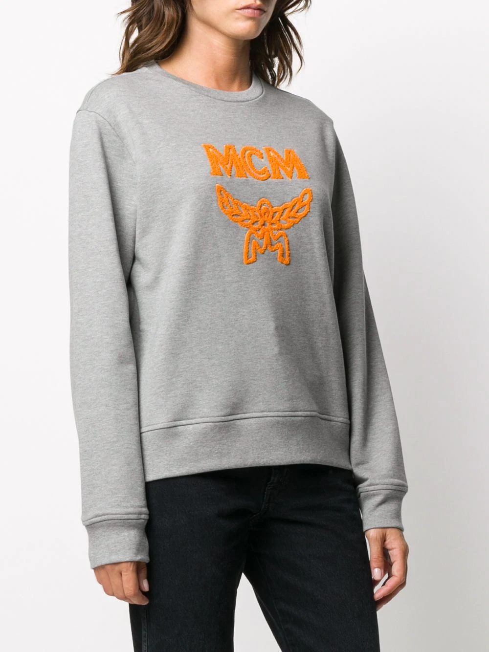 logo print cotton sweatshirt - 3