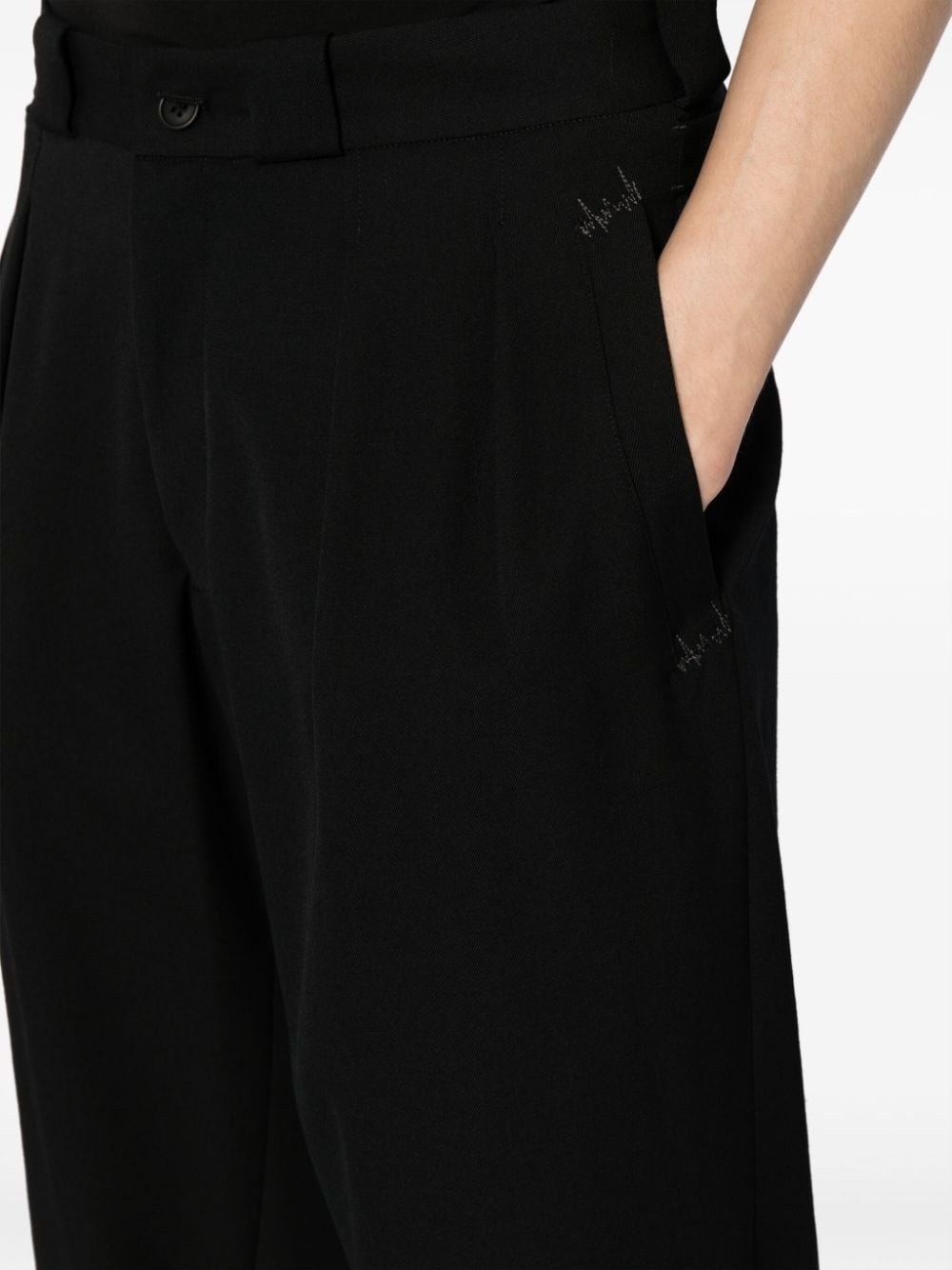 straight-leg wool trousers - 5