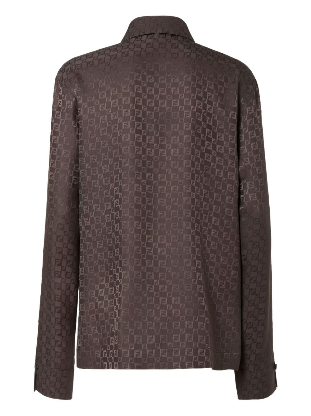 monogram-pattern silk shirt - 2