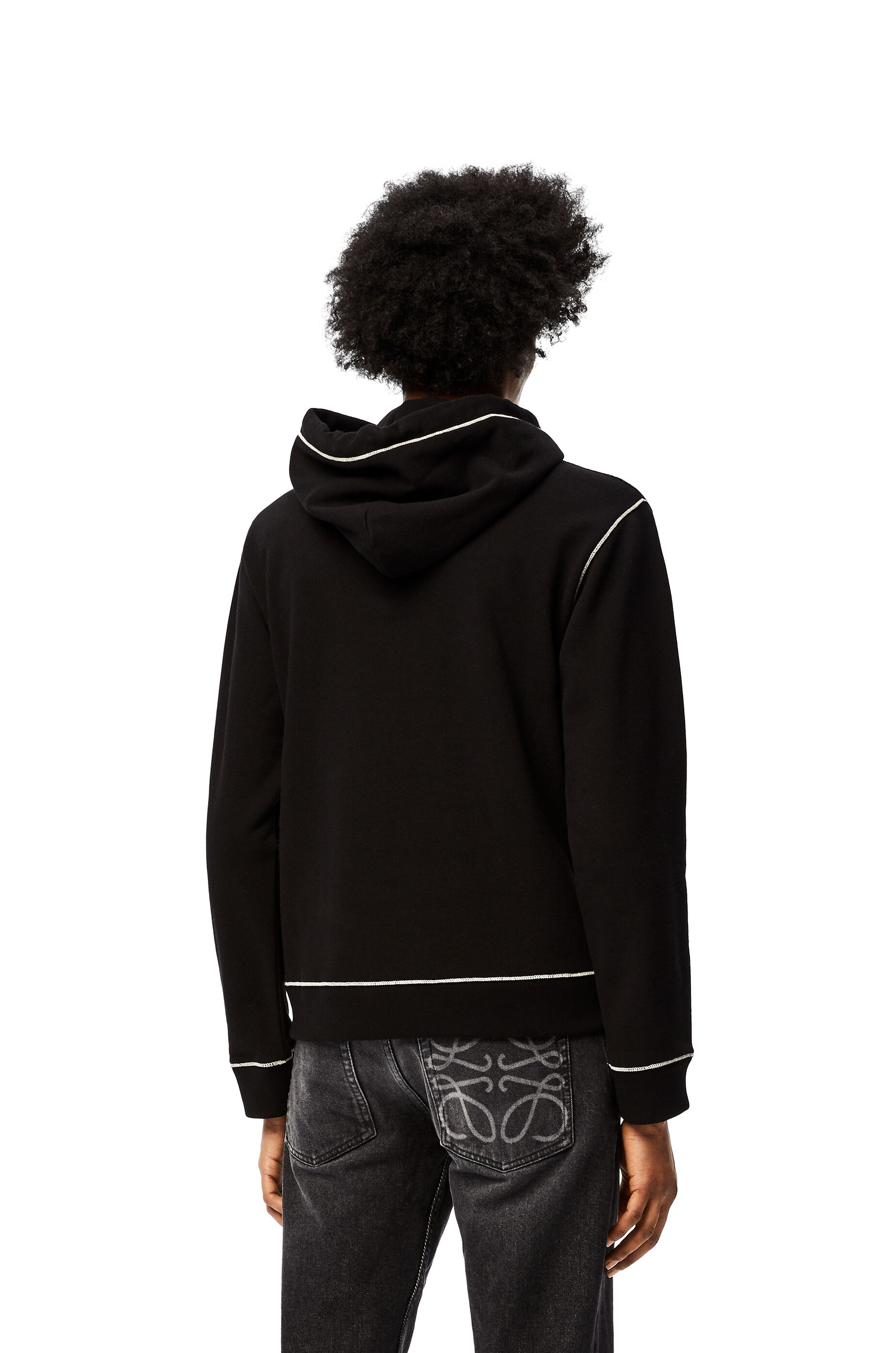 LOEWE Anagram embroidered hoodie in cotton - 4