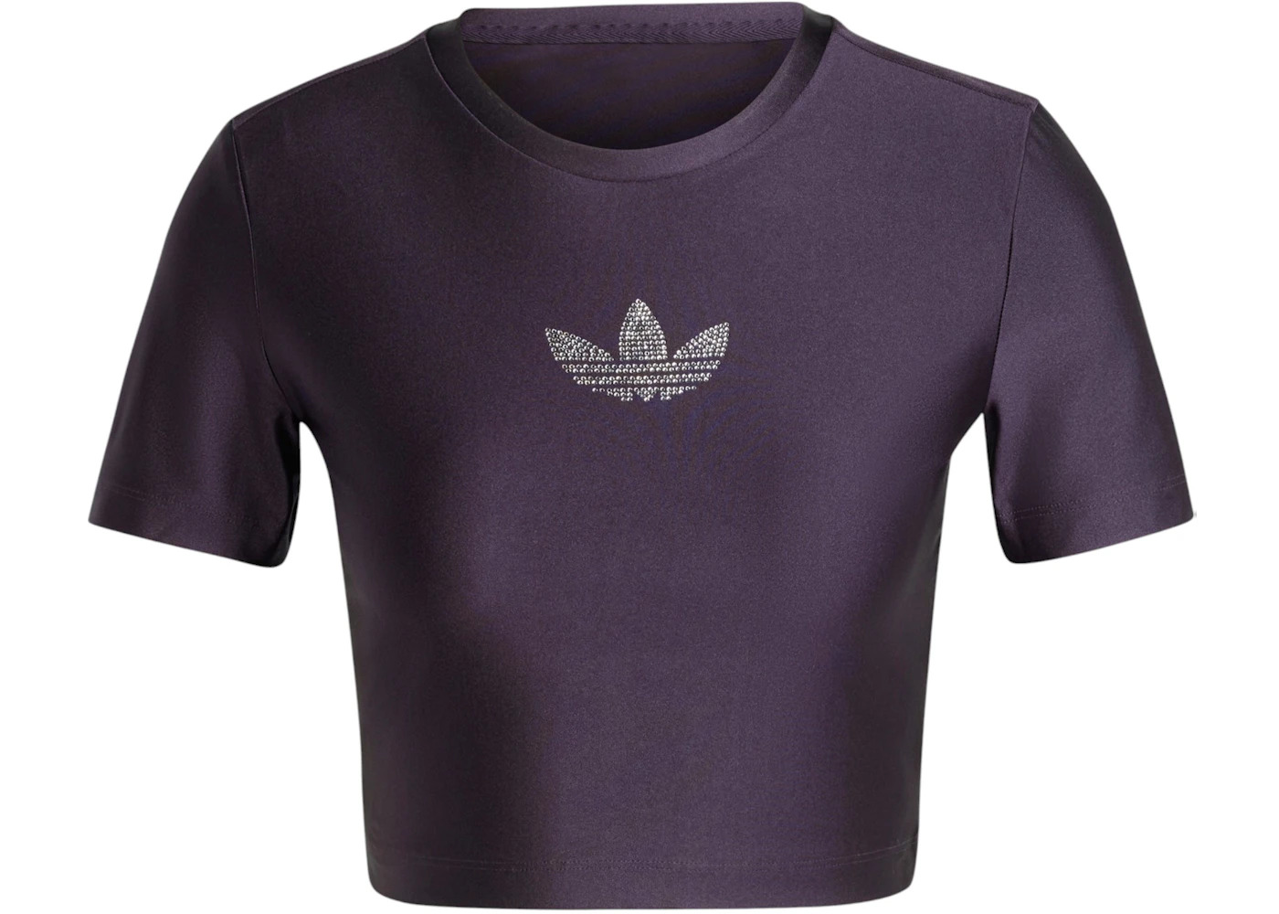 adidas Women's Rhinestone Trefoil T-Shirt Aurora Black - 1