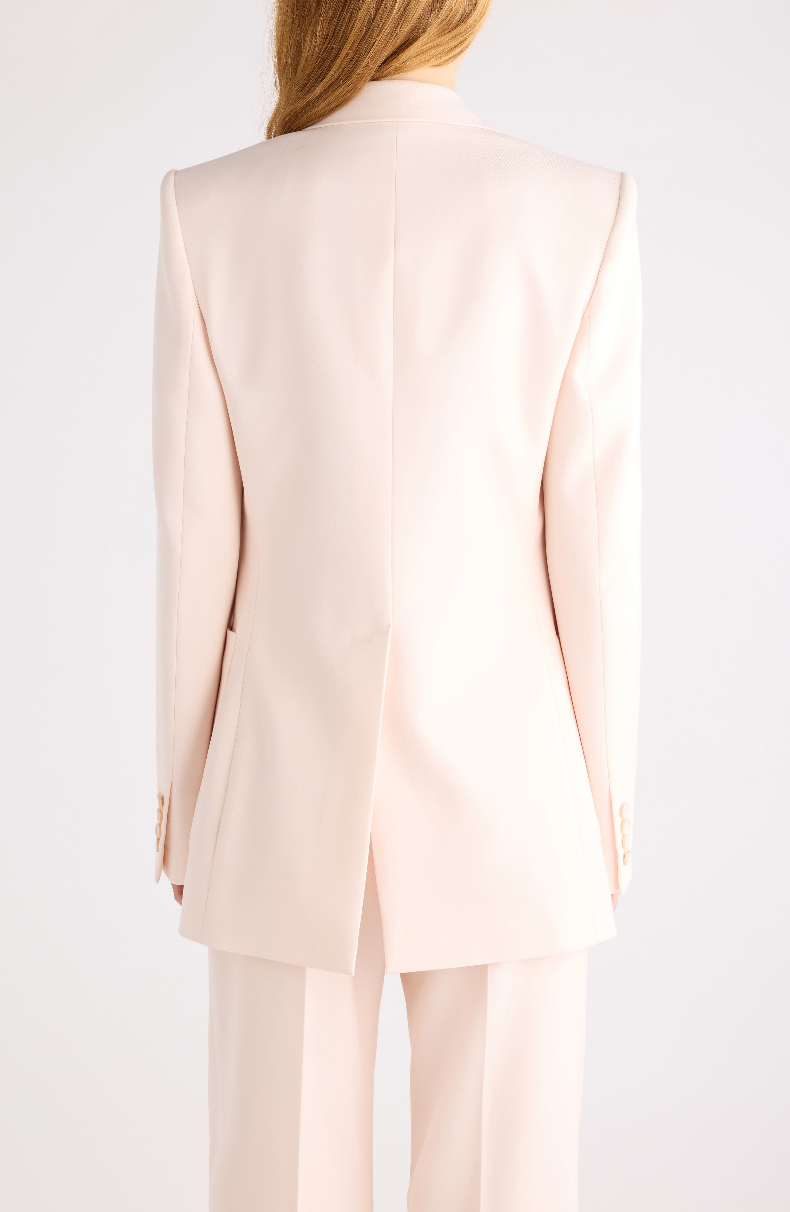 Chloé One-Button Virgin Wool Gabardine Blazer in Biscuit Pink at Nordstrom - 3