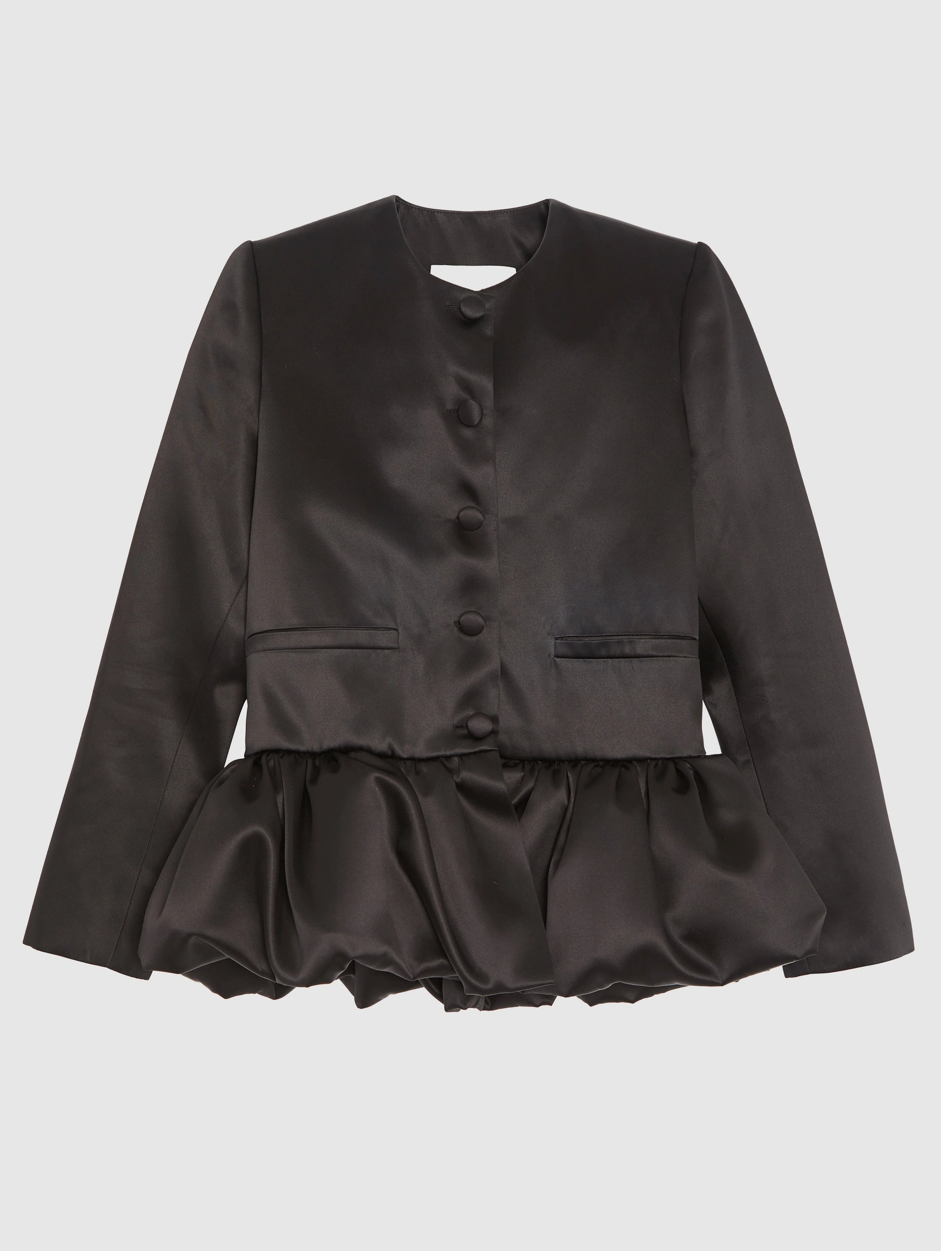 BLACK PEPLUM JACKET - 1