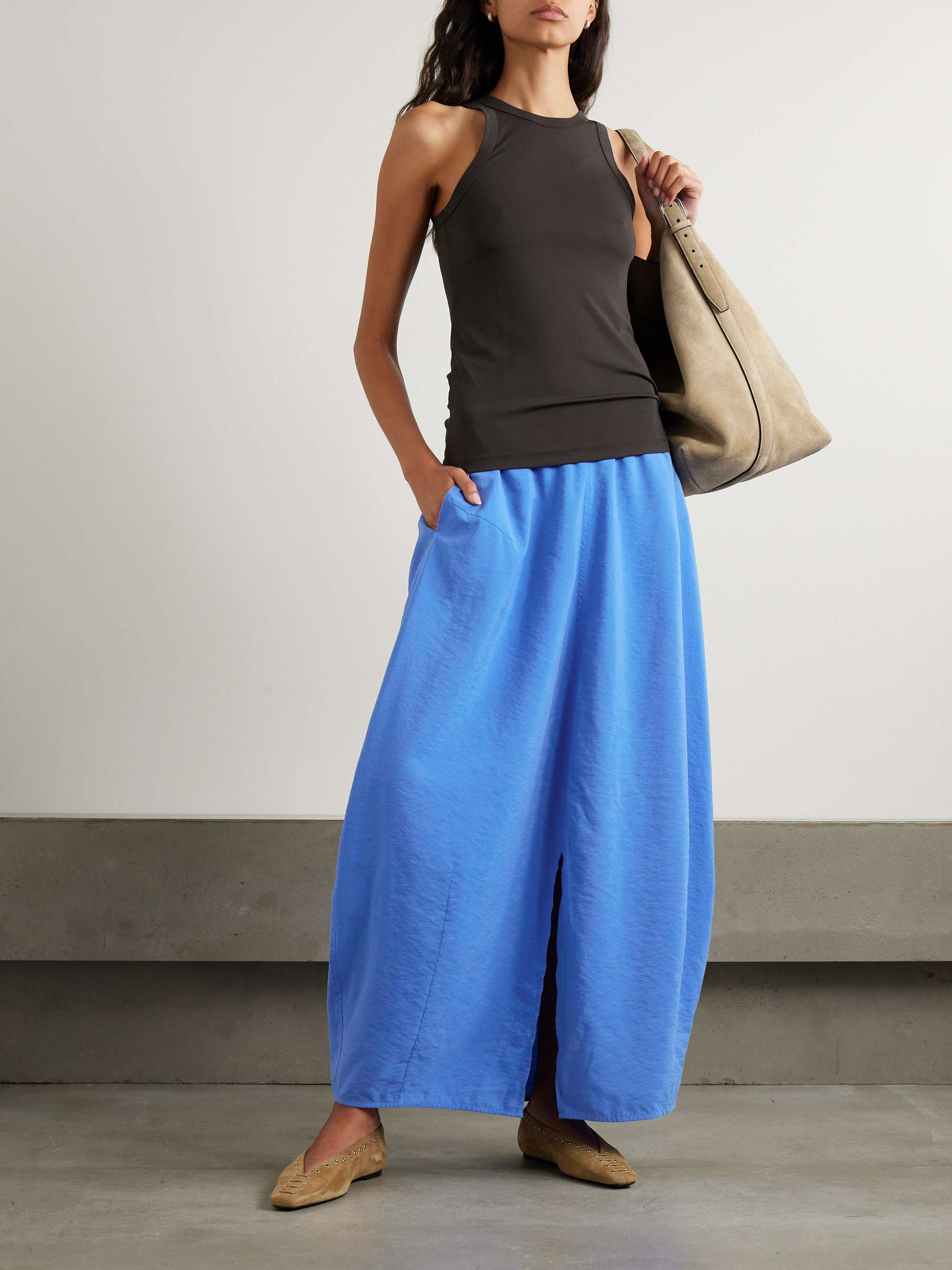 Toteme Women Blue Parachute Silk-Blend Maxi Skirt - 1