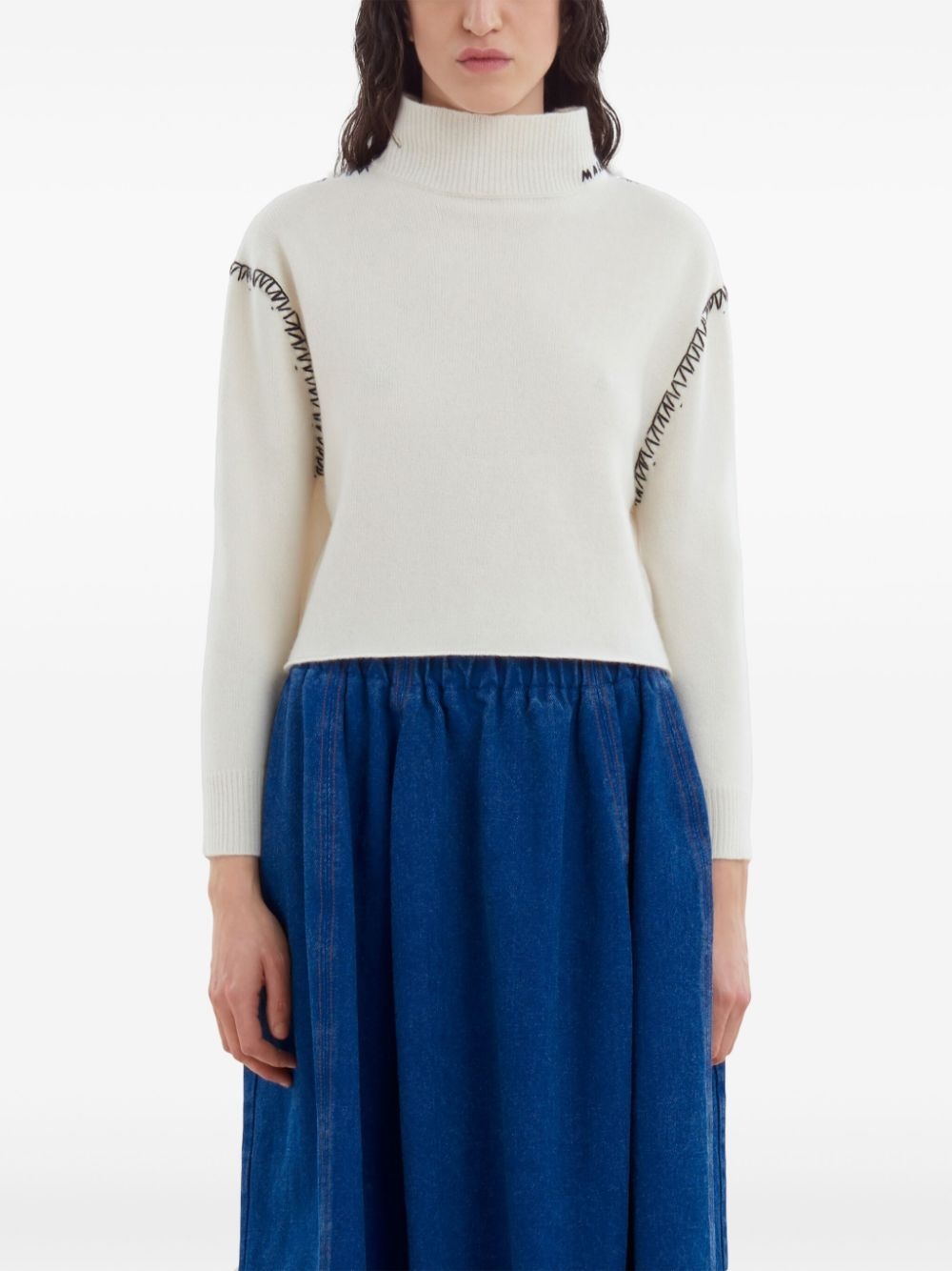 decorative-stitching jumper - 3