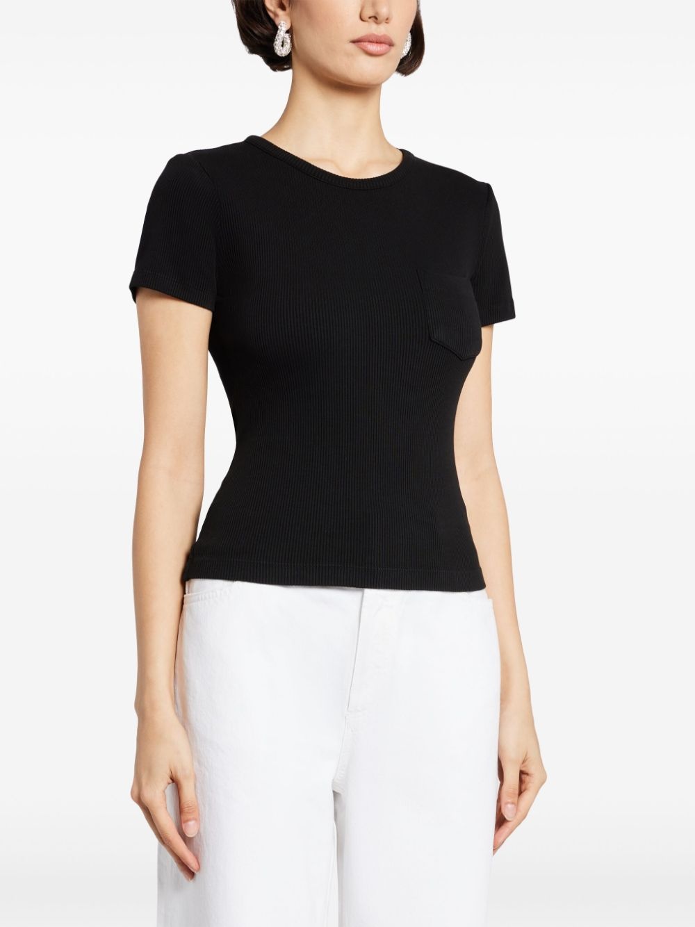 ribbed organic cotton-blend T-shirt - 3