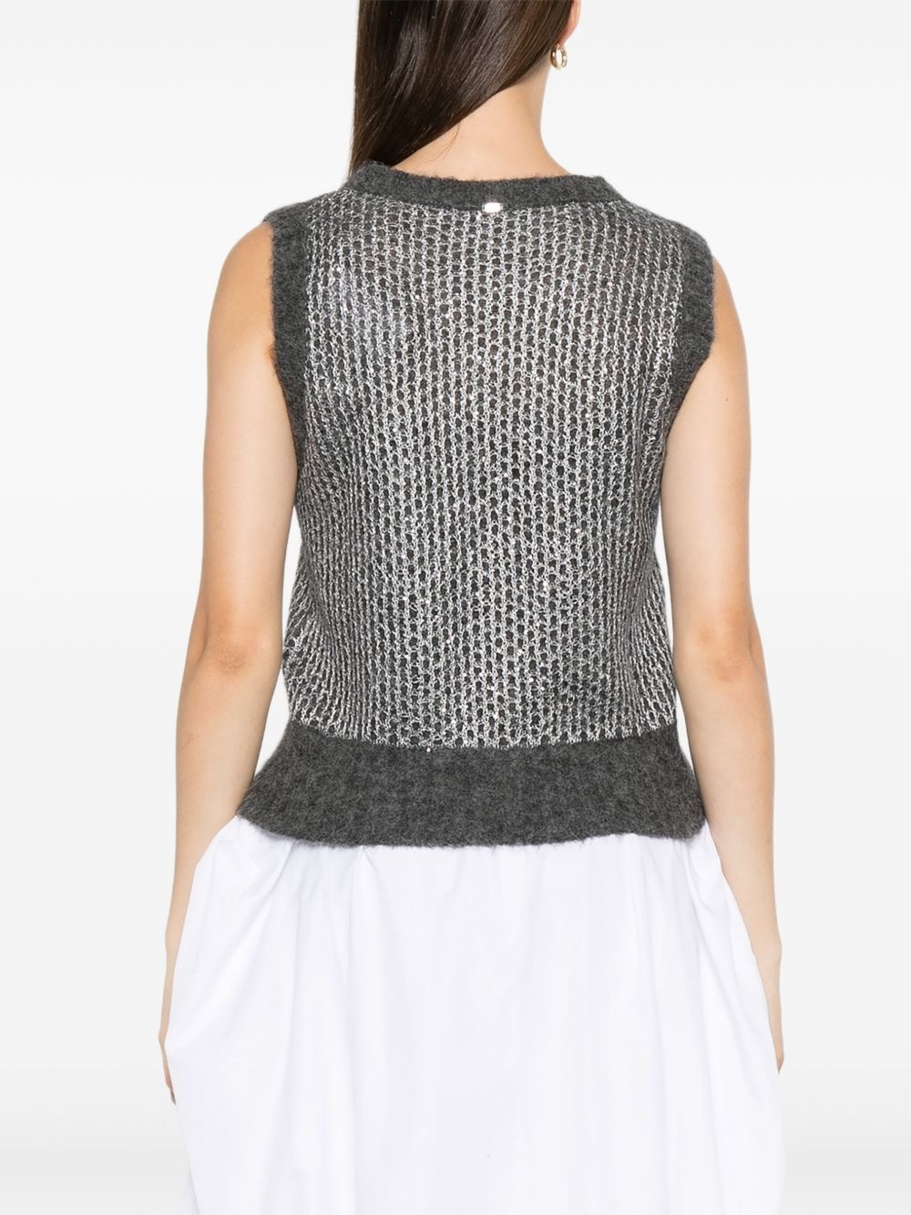 metallic-detail knit top - 4