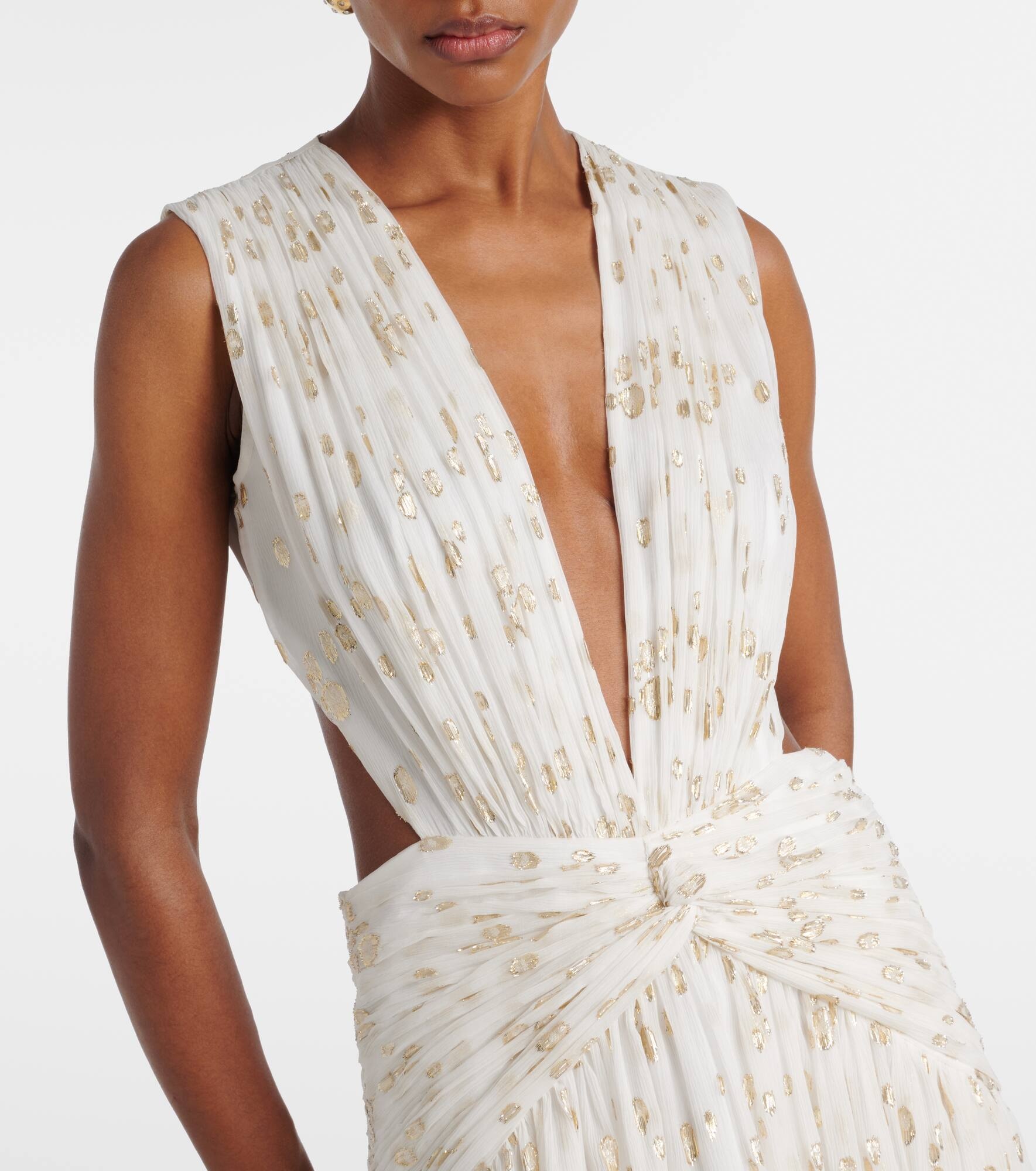 Luccia cutout silk jacquard gown - 4
