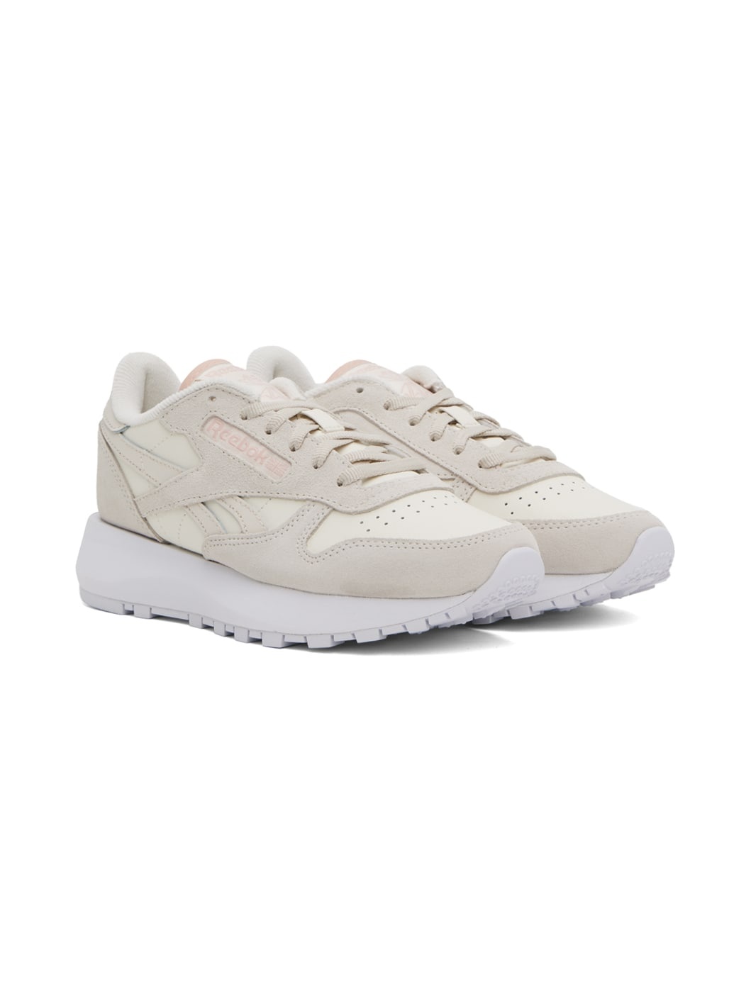 Off-White & Taupe Classic Leather Sneakers - 4