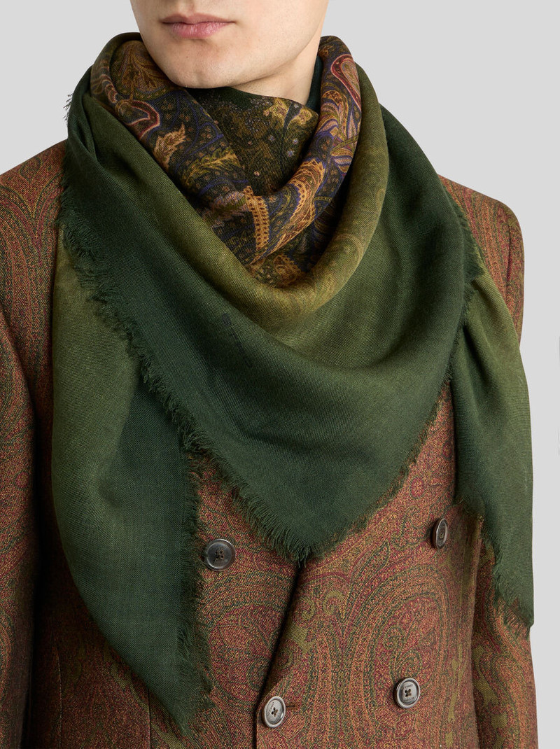Etro WOOL AND SILK SCARF WITH FADED FLORAL PAISLEY MOTIF outlook