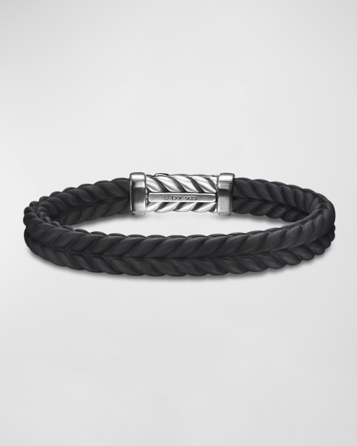 9mm Men's Chevron Rubber Bracelet - 4