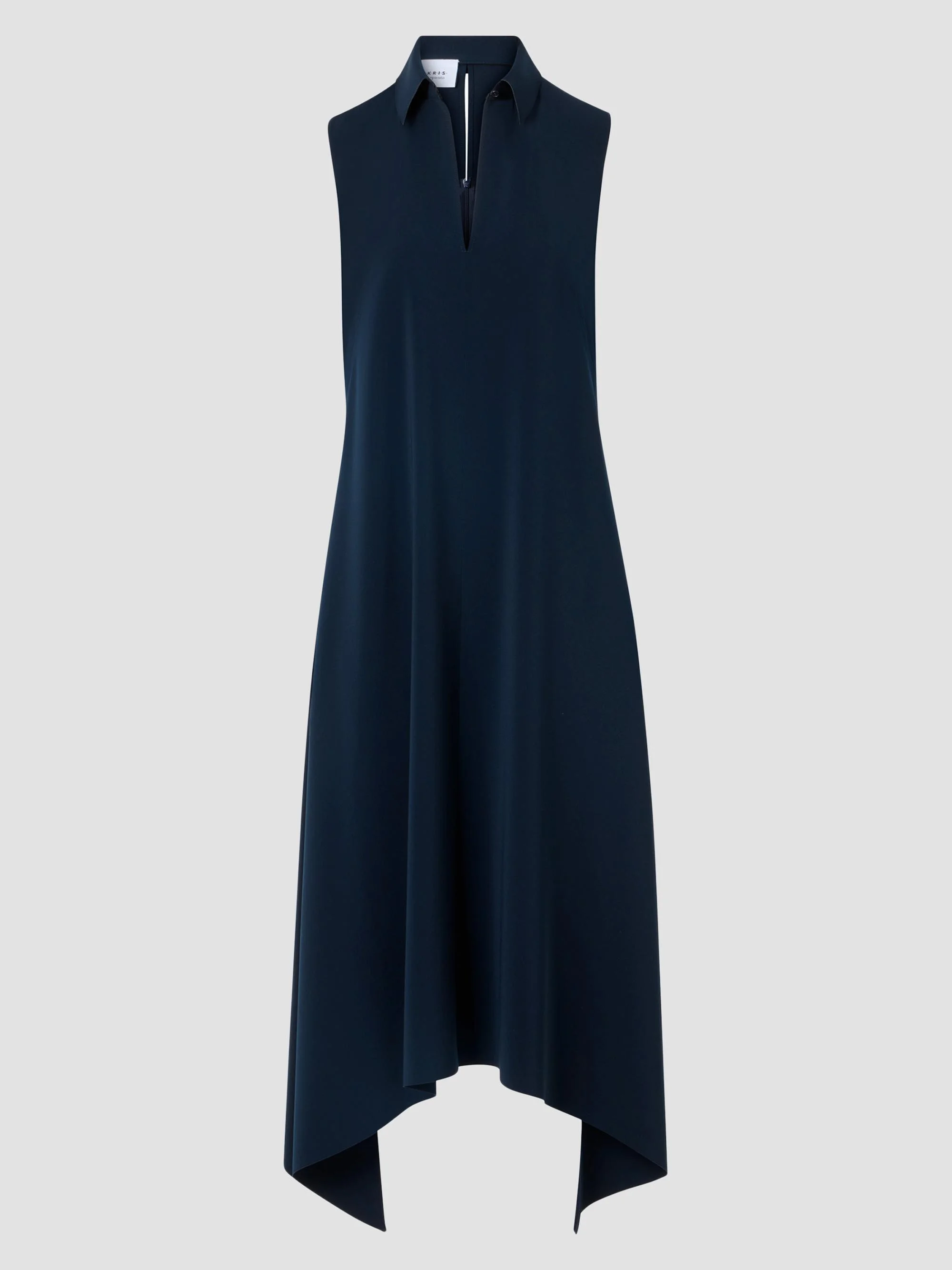 Women's Signature Lasercut Crêpe Midi Dress - Navy - 1