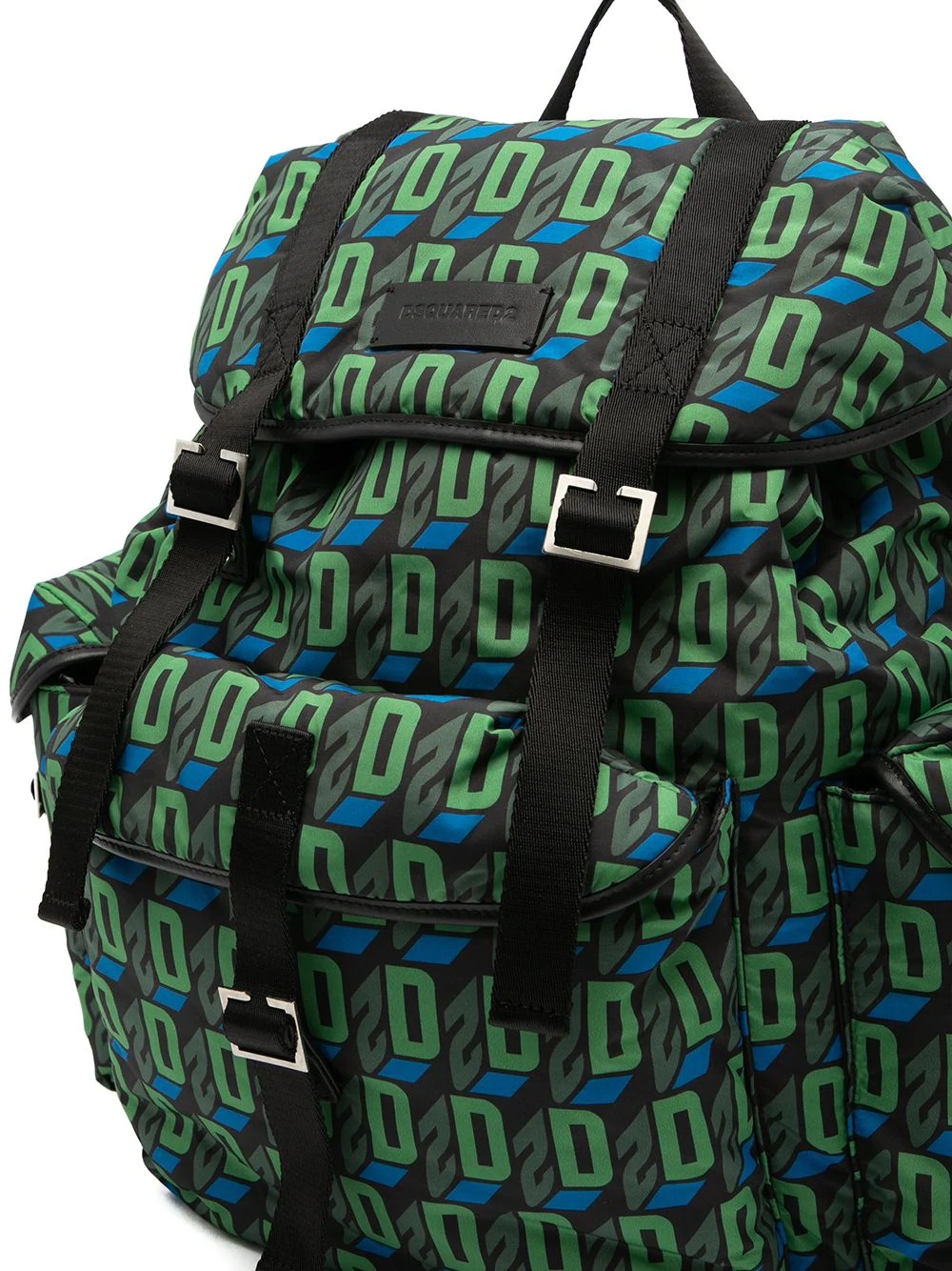 monogram-print multi-pocket backpack - 4