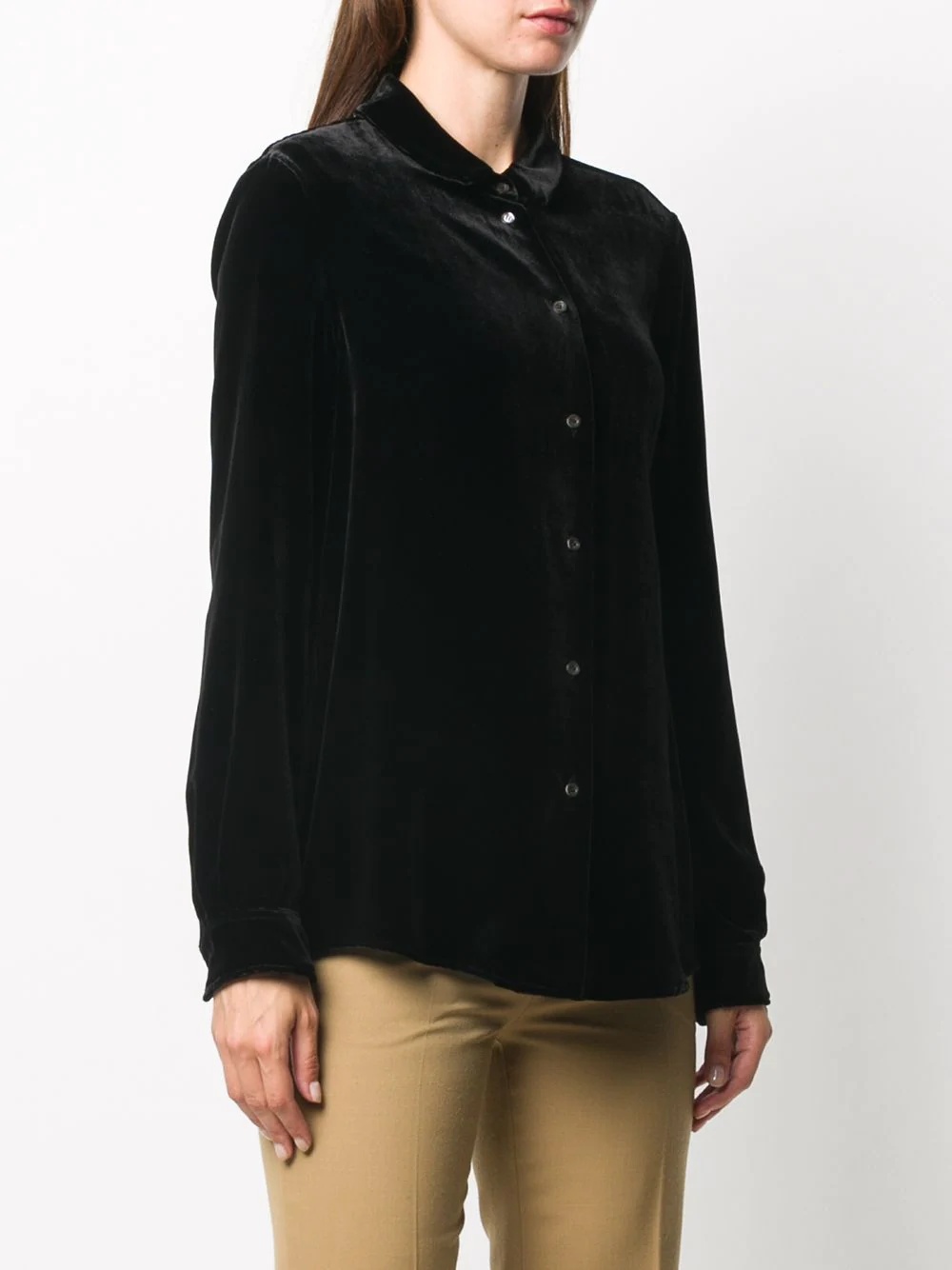 plain silk shirt - 3