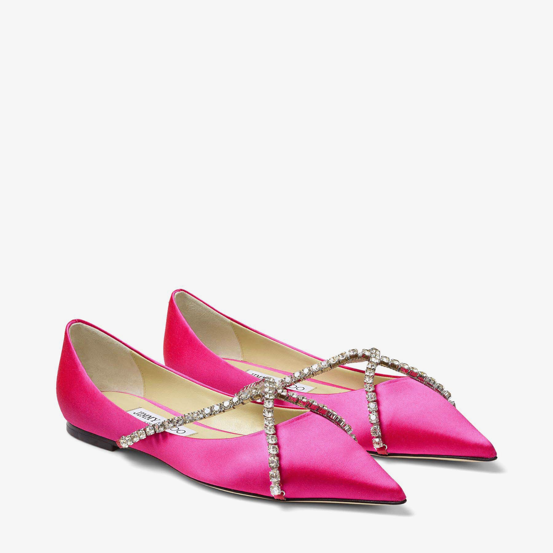 Genevi Flat
Fuchsia Satin Pointed-Toe Flats with Crystal Honey Chain - 3