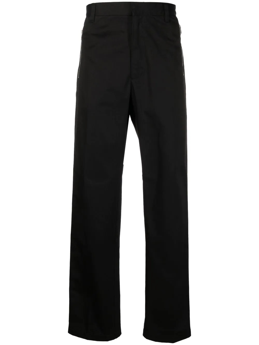 side-stripe straight trousers - 1