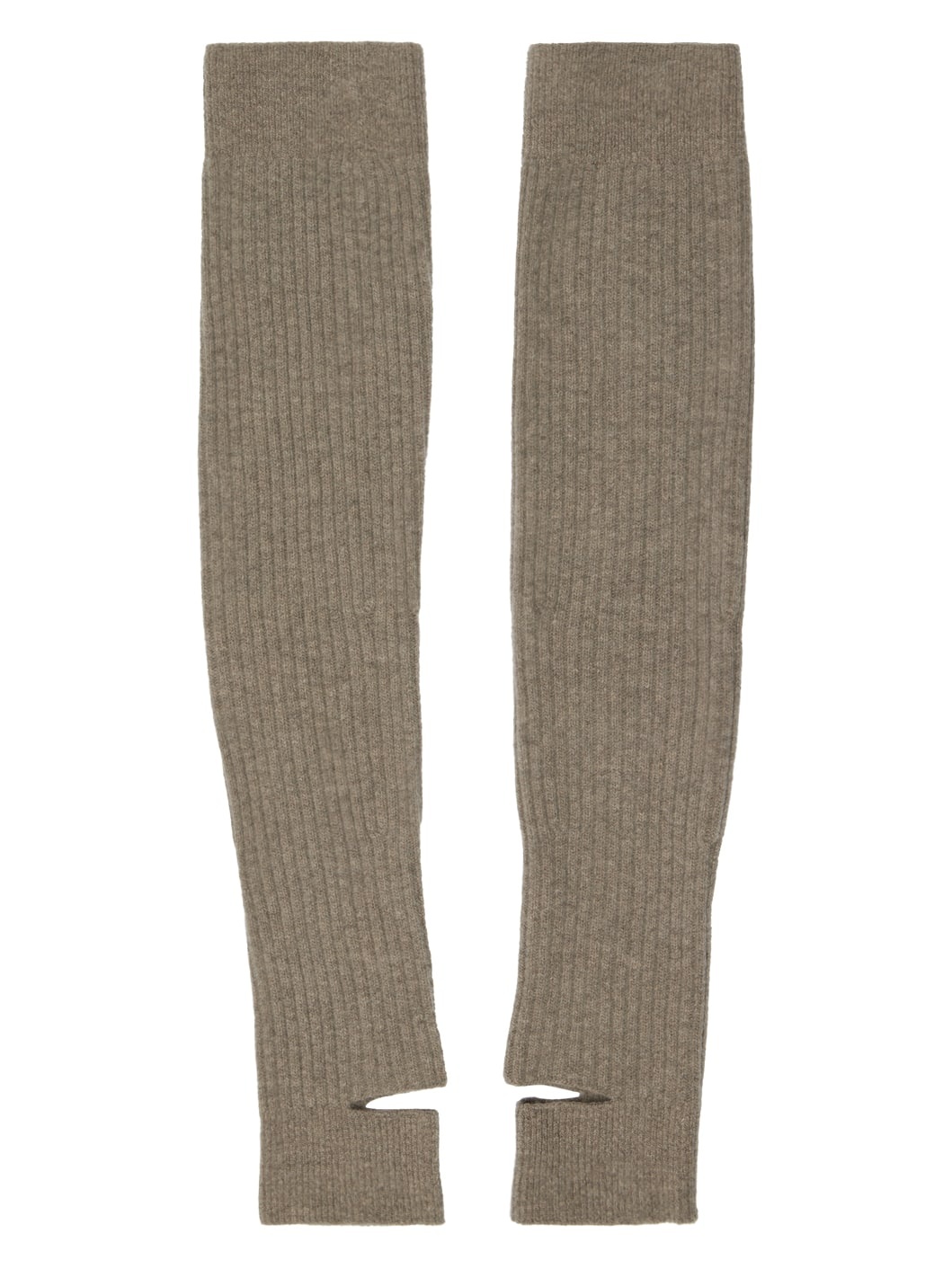 Beige Fluffy Leg Warmers - 2