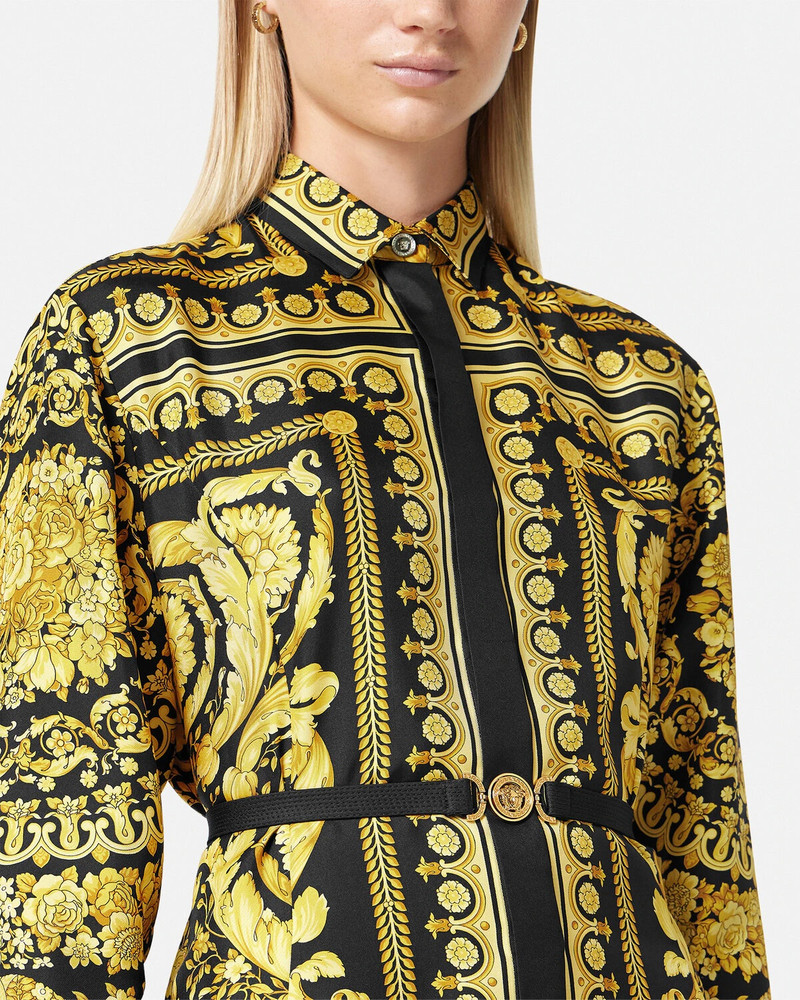 Barocco Silk Shirt Mini Dress 3