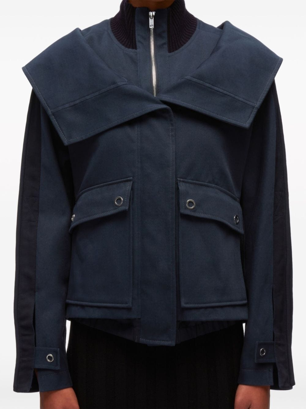 layered cotton utility jacket - 6