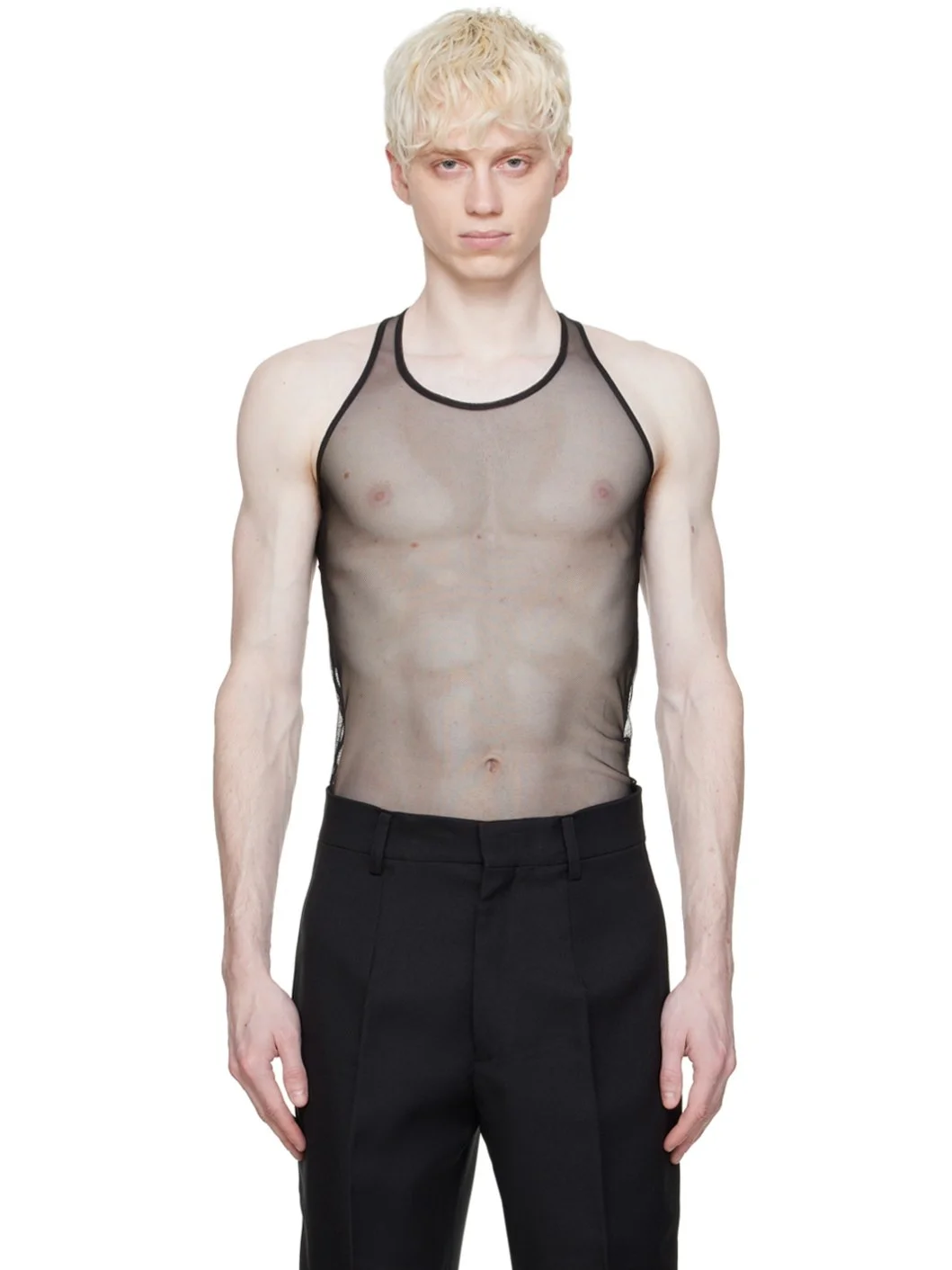 Black Racer Back Tank Top - 1