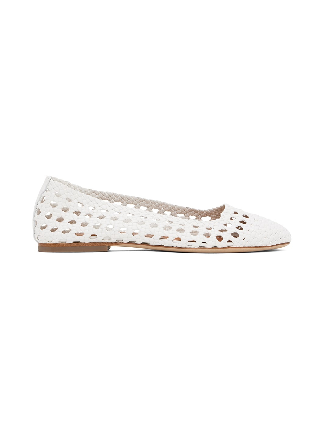 White Nell Crochet Ballerina Flats - 1