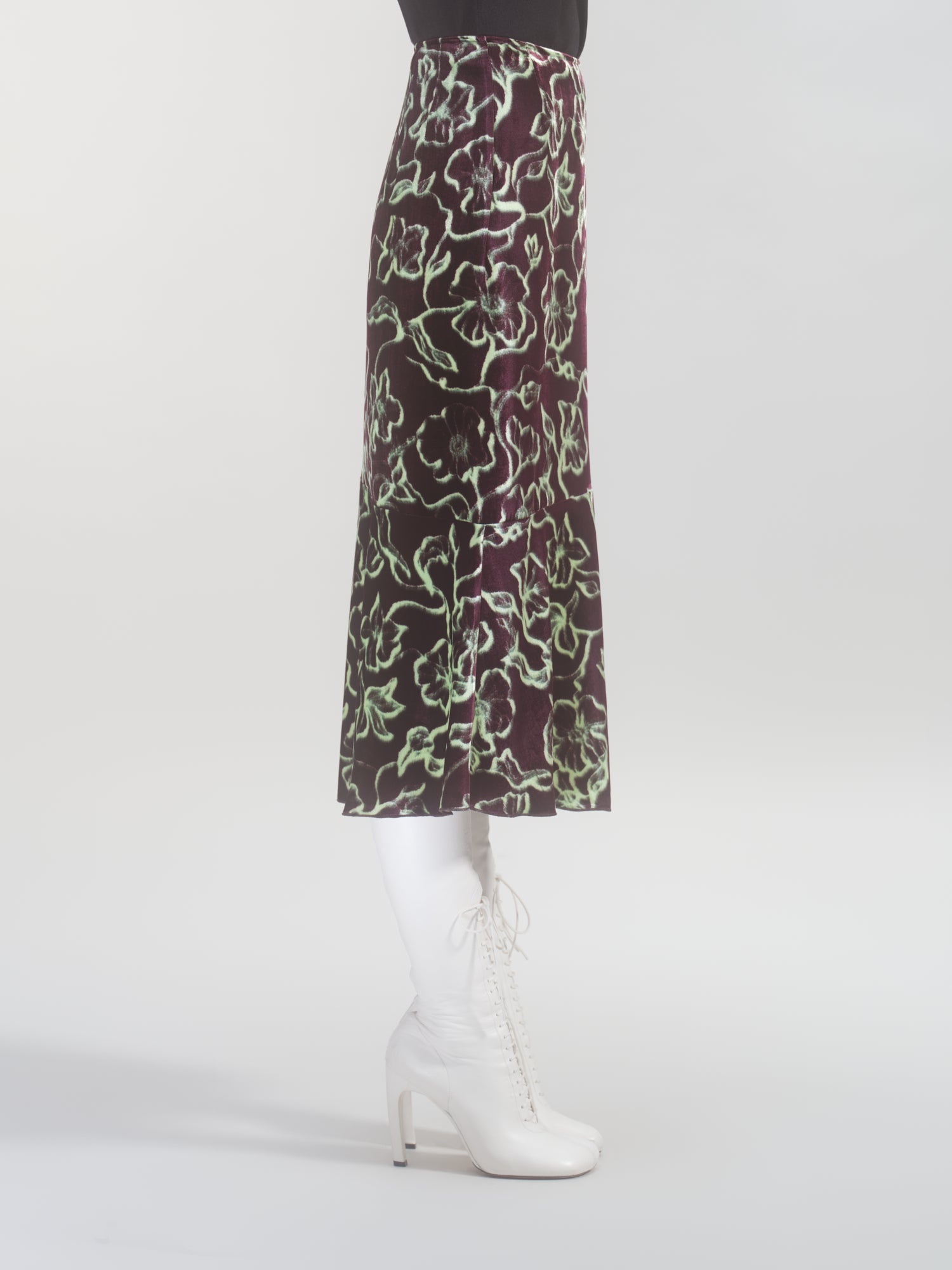 PRINTED VELVET SKIRT - 3