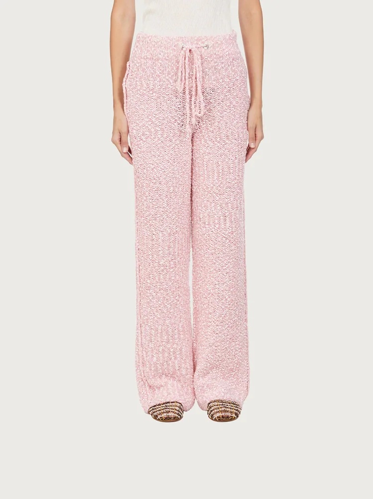COTTON BOUCLÉ KNITTED PANTS - 2