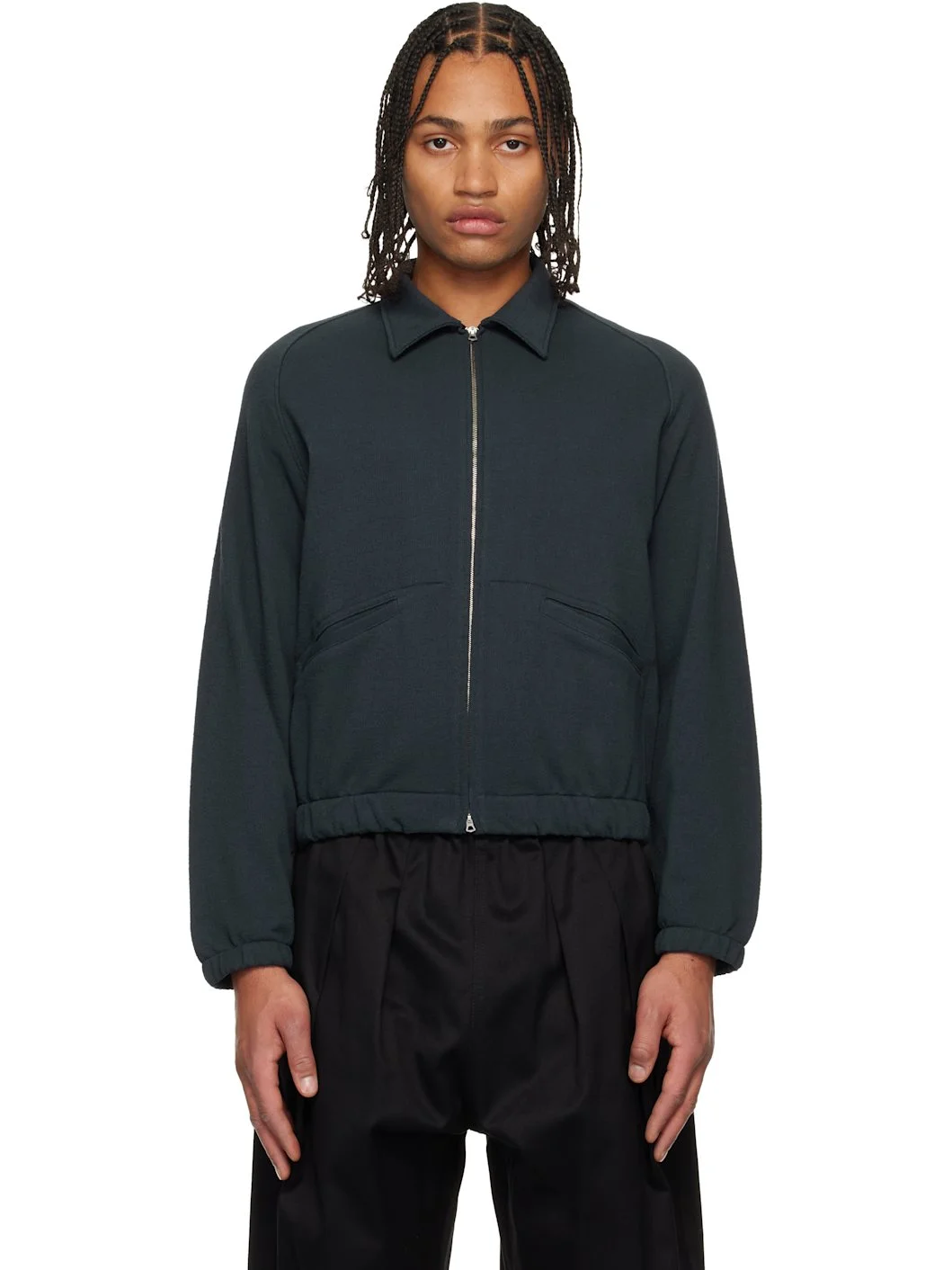 Black Textured Coach Jacket - 1