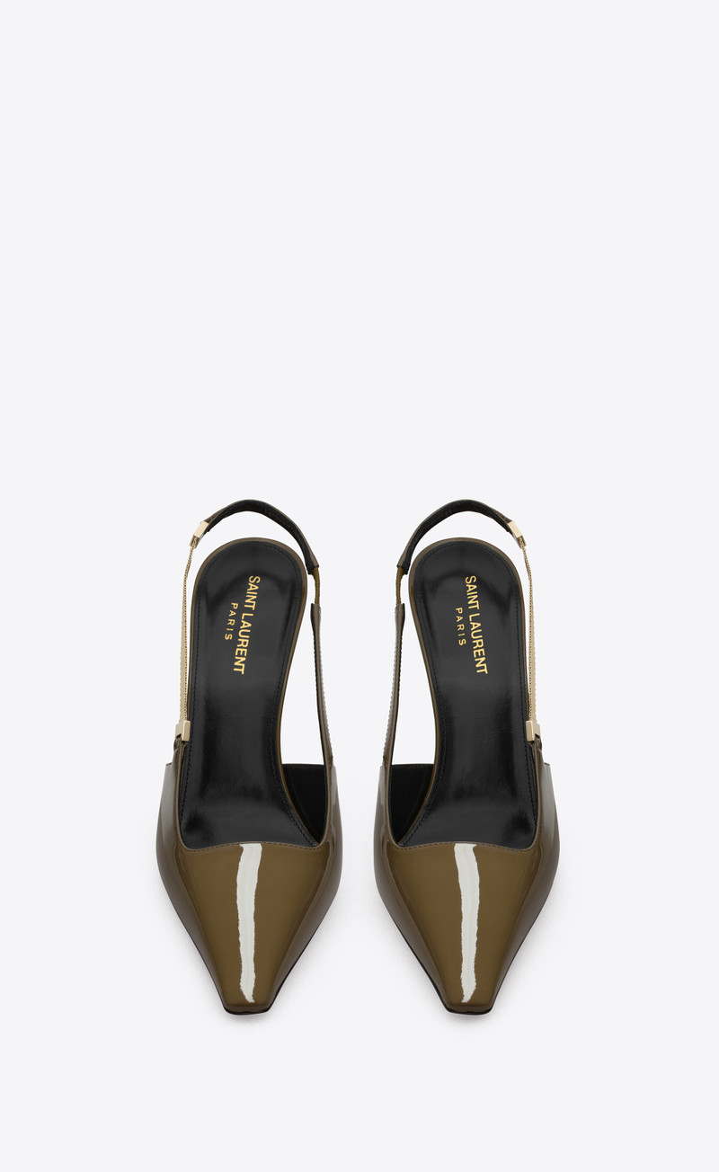 SAINT LAURENT blake slingback pumps in patent leather outlook
