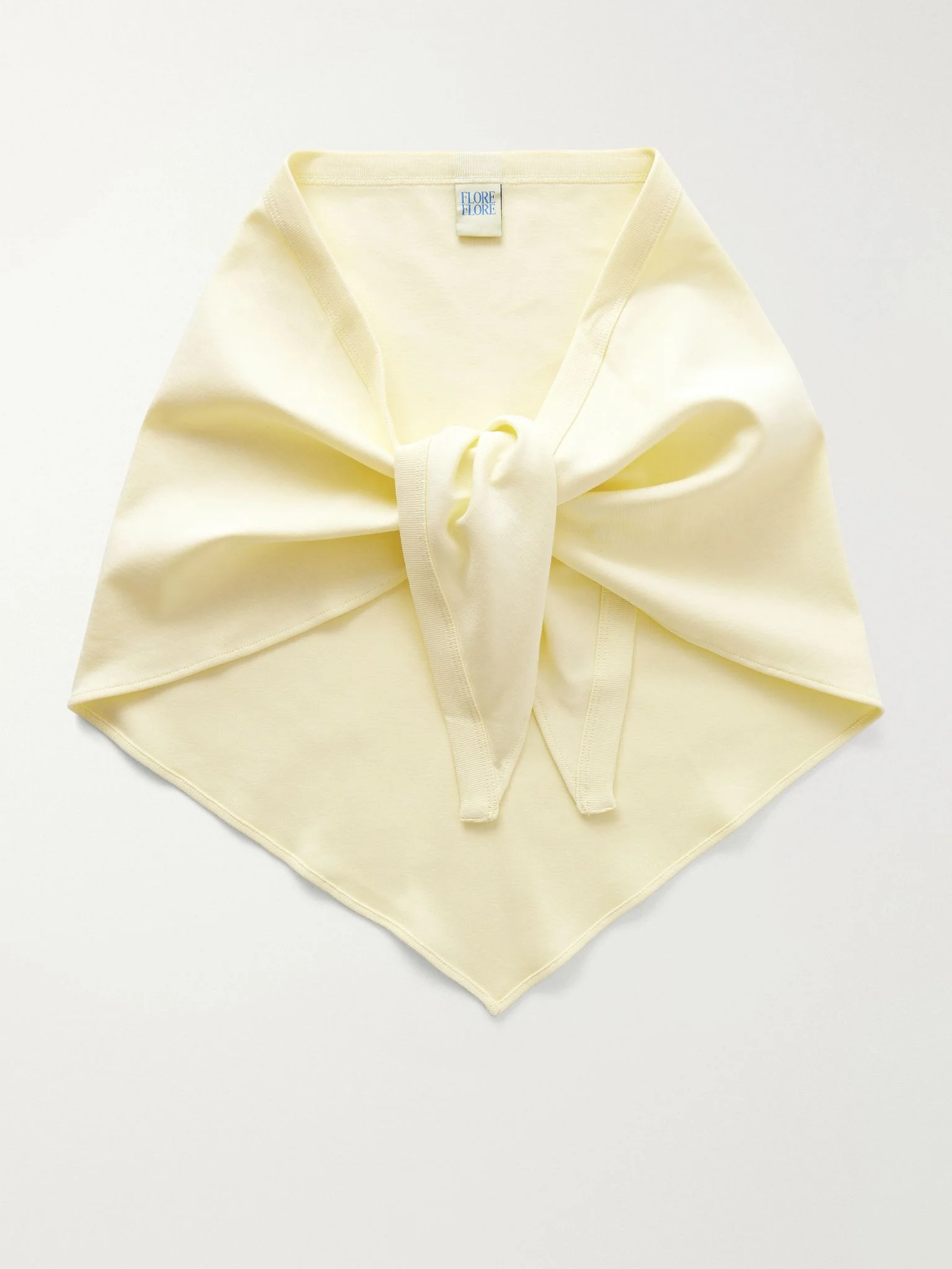 Flore organic cotton-jersey scarf Pastel yellow - 1