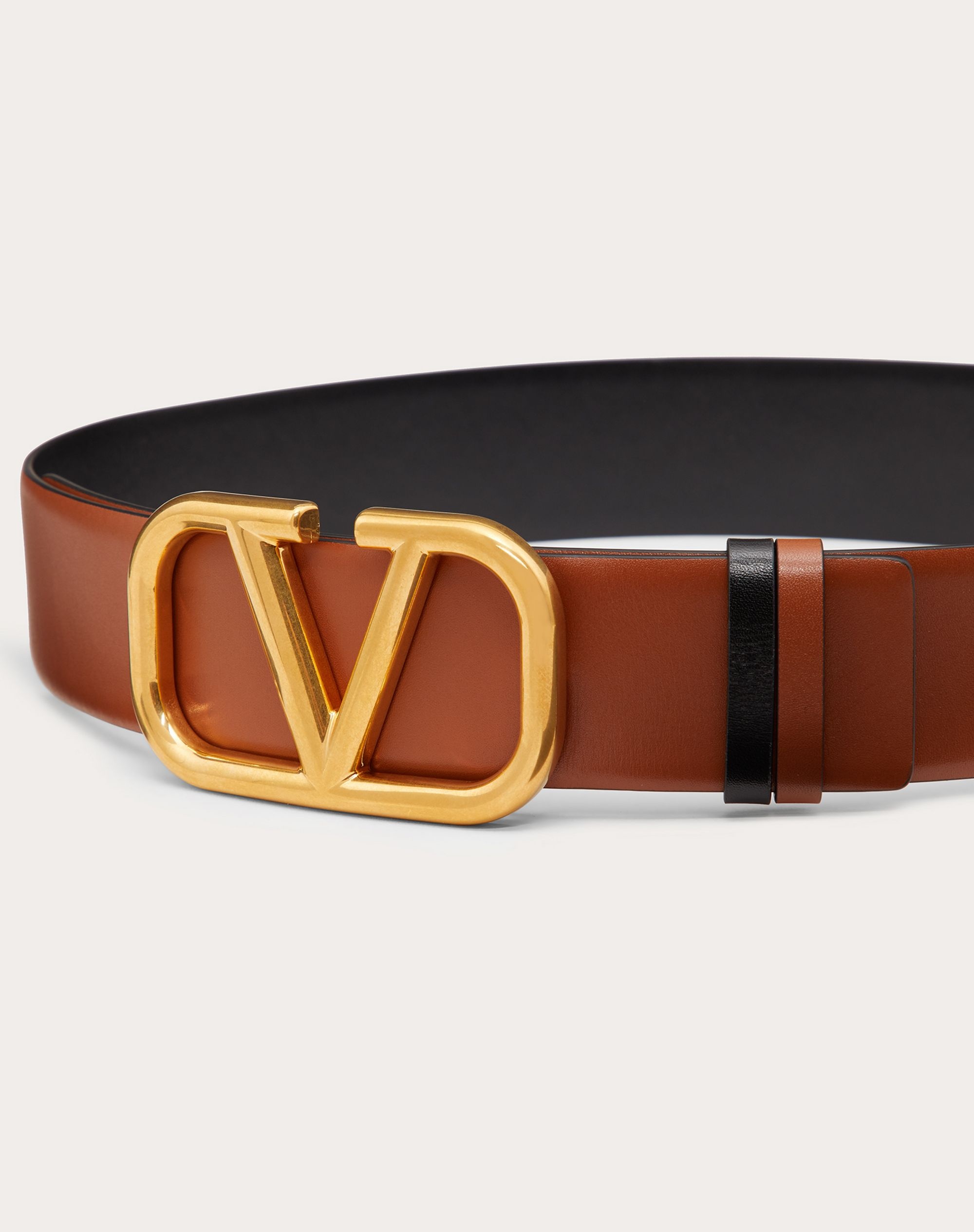 REVERSIBLE VLOGO SIGNATURE BELT IN Shiny CALFSKIN 40MM - 2