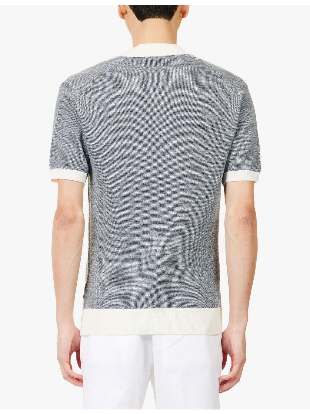 Horton Contrast Cotton-Wool Blend Polo Shirt - 4