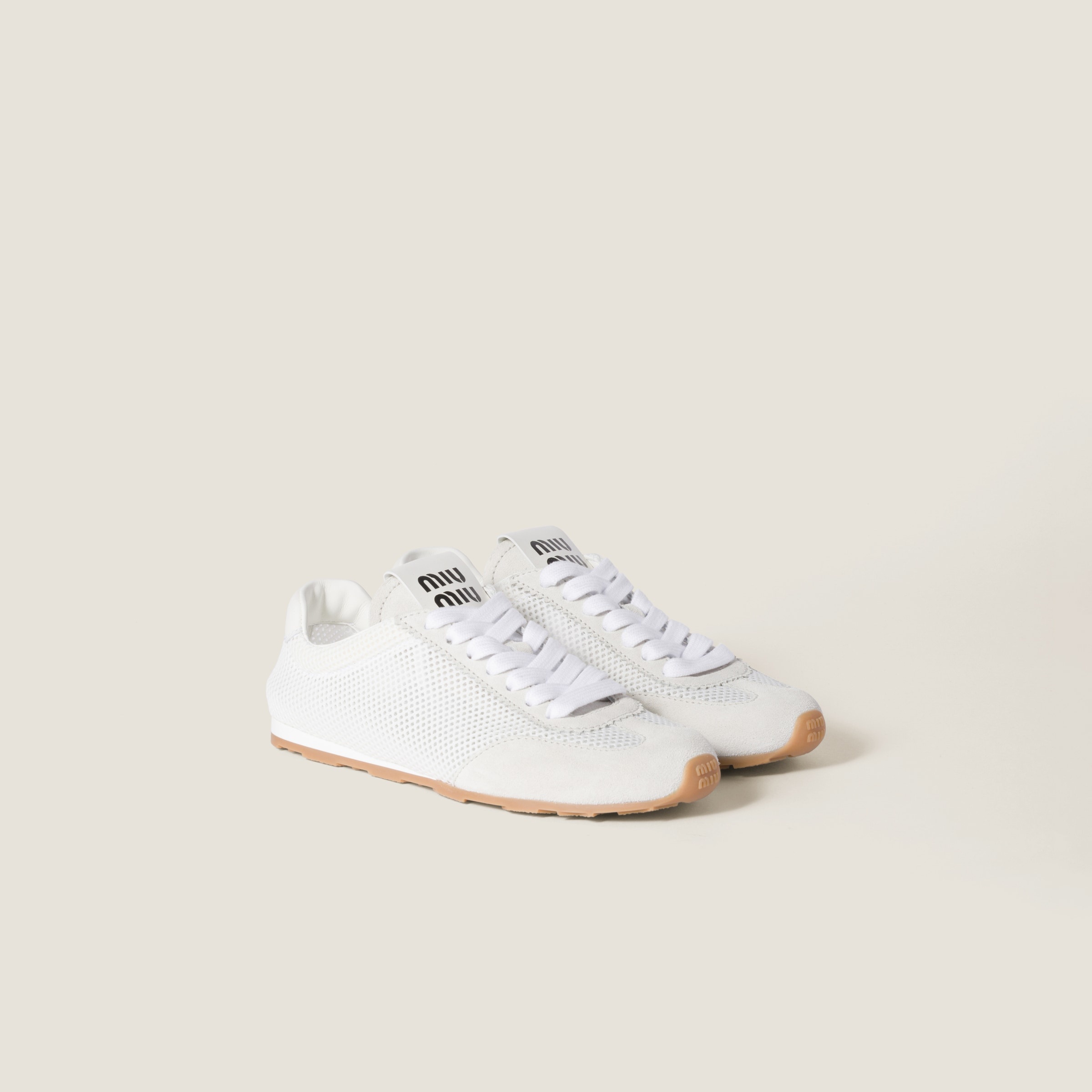 Plume mesh and suede sneakers - 1