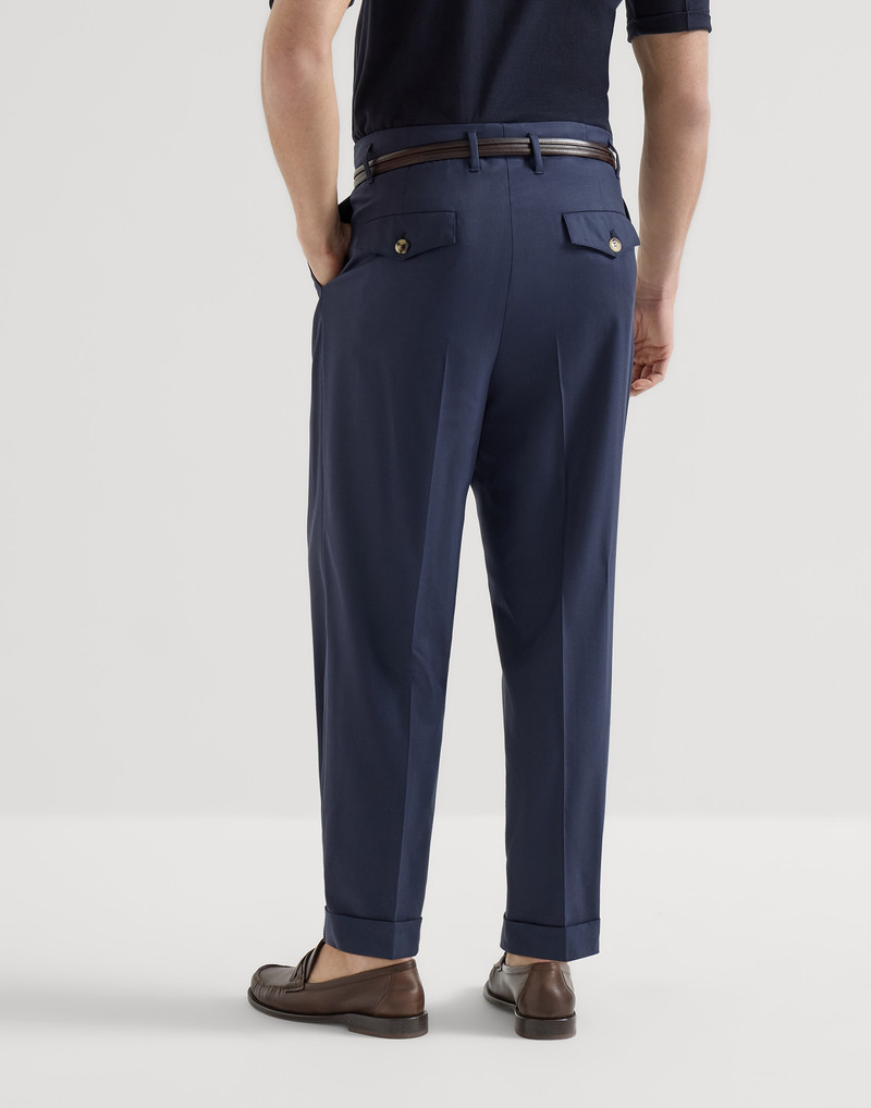 Virgin wool chevron trousers with double pleats 3