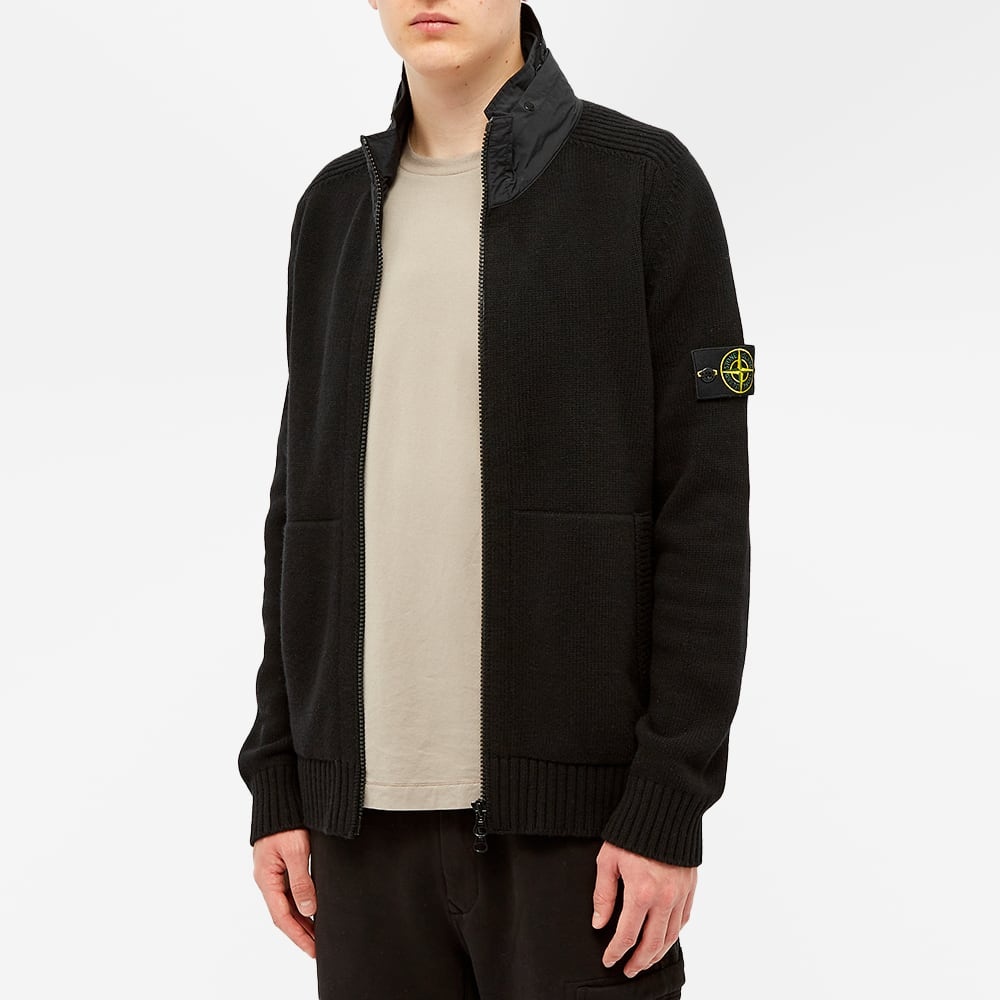 Stone Island Nylon Hood Knitted Jacket - 4