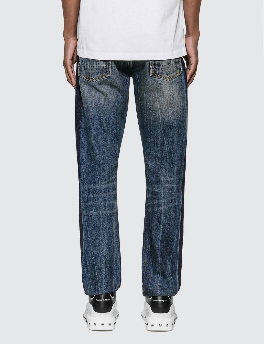 Side Tape Straight Leg Jeans - 3