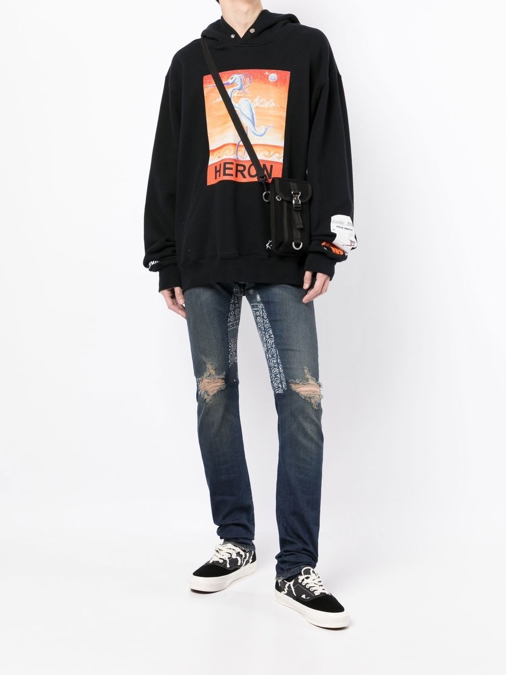 bandana-print straight-leg jeans - 2