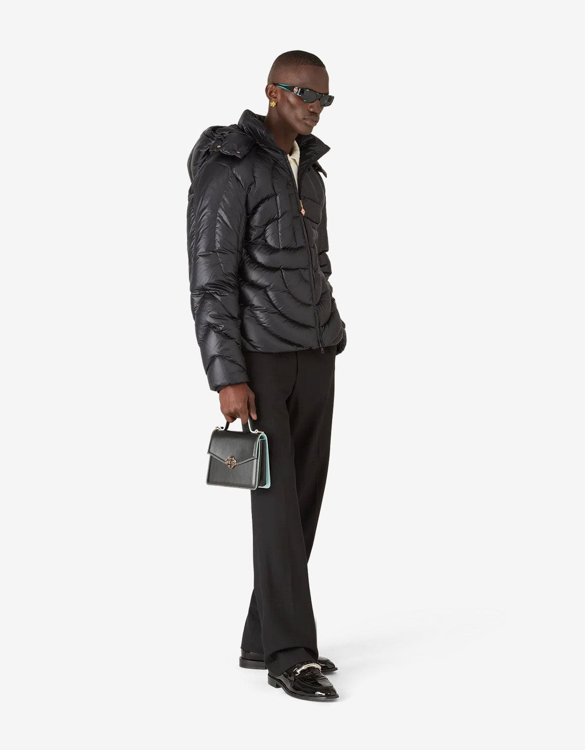 Casablanca Black Monogram Quilted Nylon Puffer Jacket - 3