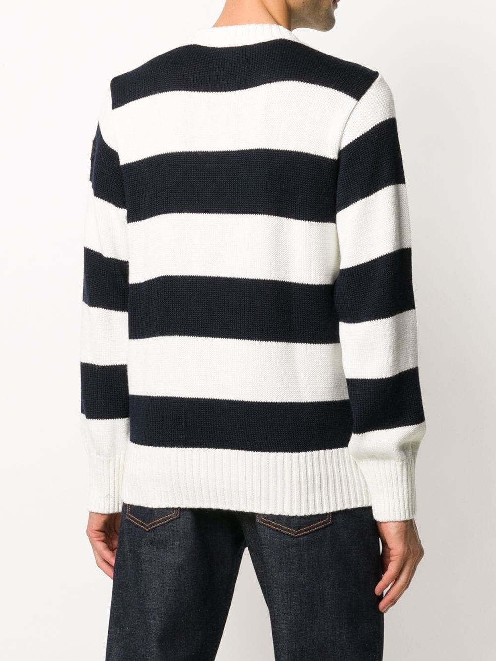 striped-print crew neck jumper - 4