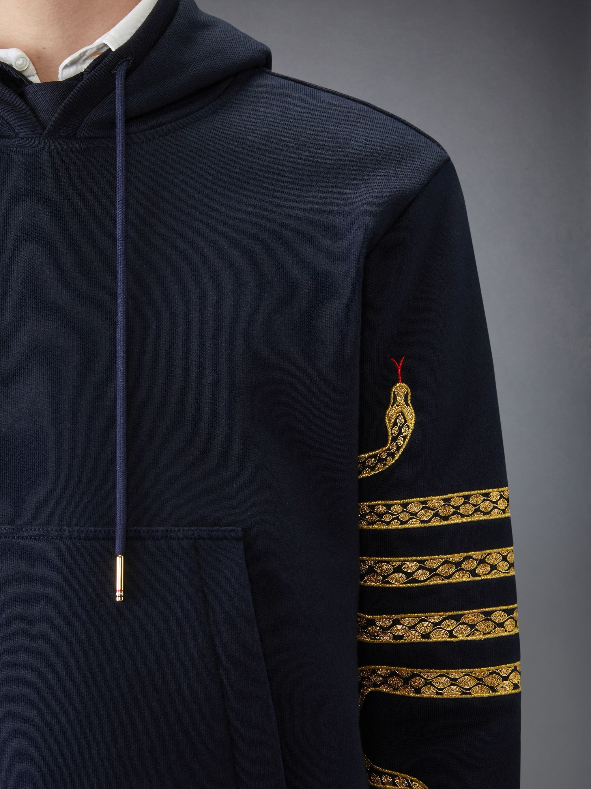 Thom Browne ネイビー Lunar New Year フーディ Thom Browne LUNAR NEW YEAR 4-BAR HOODIE | REVERSIBLE