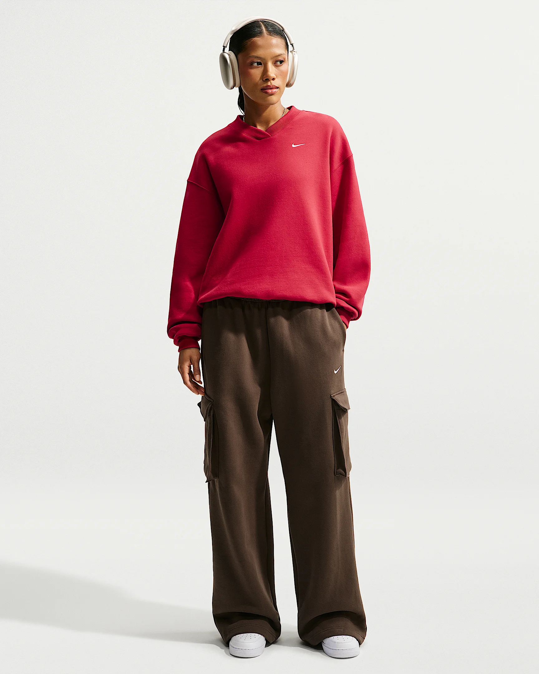 Nike Studio Fleece Medium Weight Women's Oversized High-Rise Cargo Pants - 1