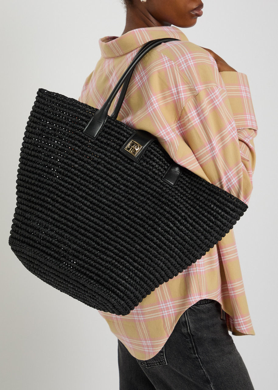 Anine Bing Lou Woven Raffia Tote - 5