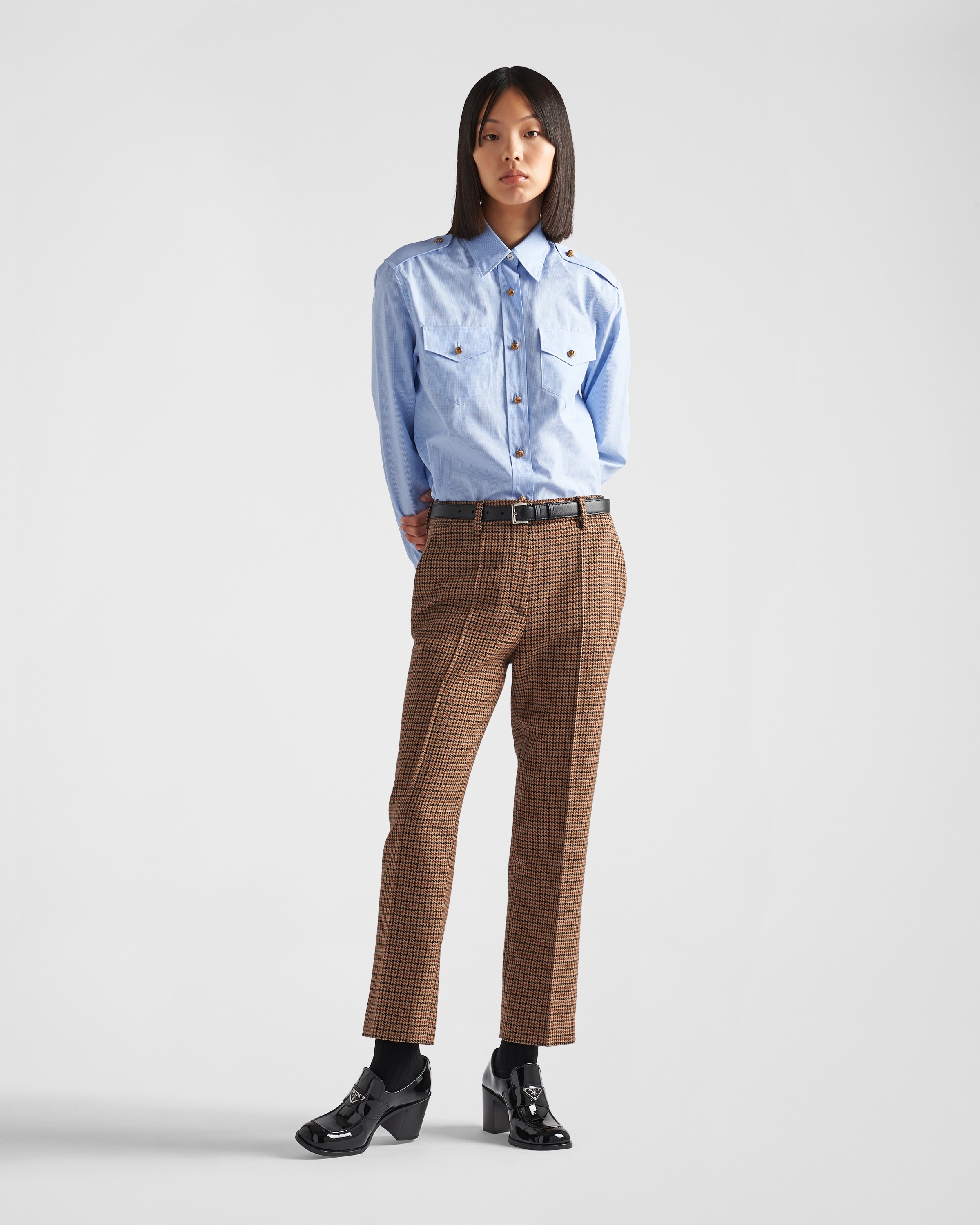 PRADA＊Houndstooth check pants ウールチェックパンツ＊送料込 Prada Houndstooth check pants | REVERSIBLE