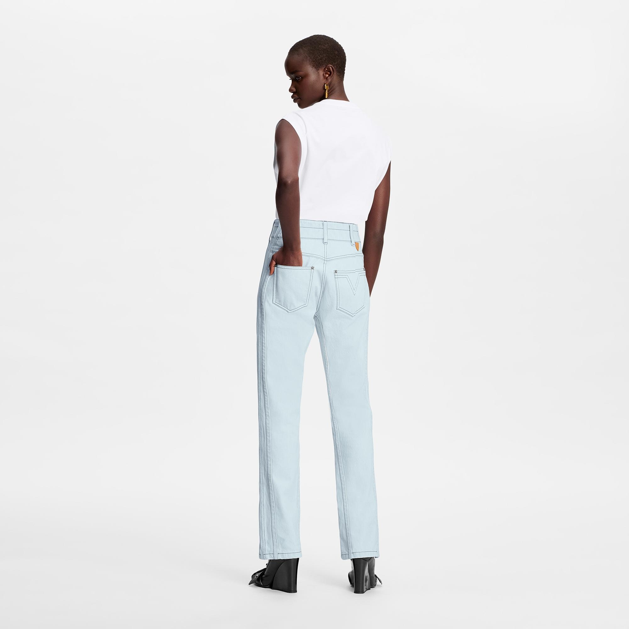 Structured Washed Denim Jeans - 4