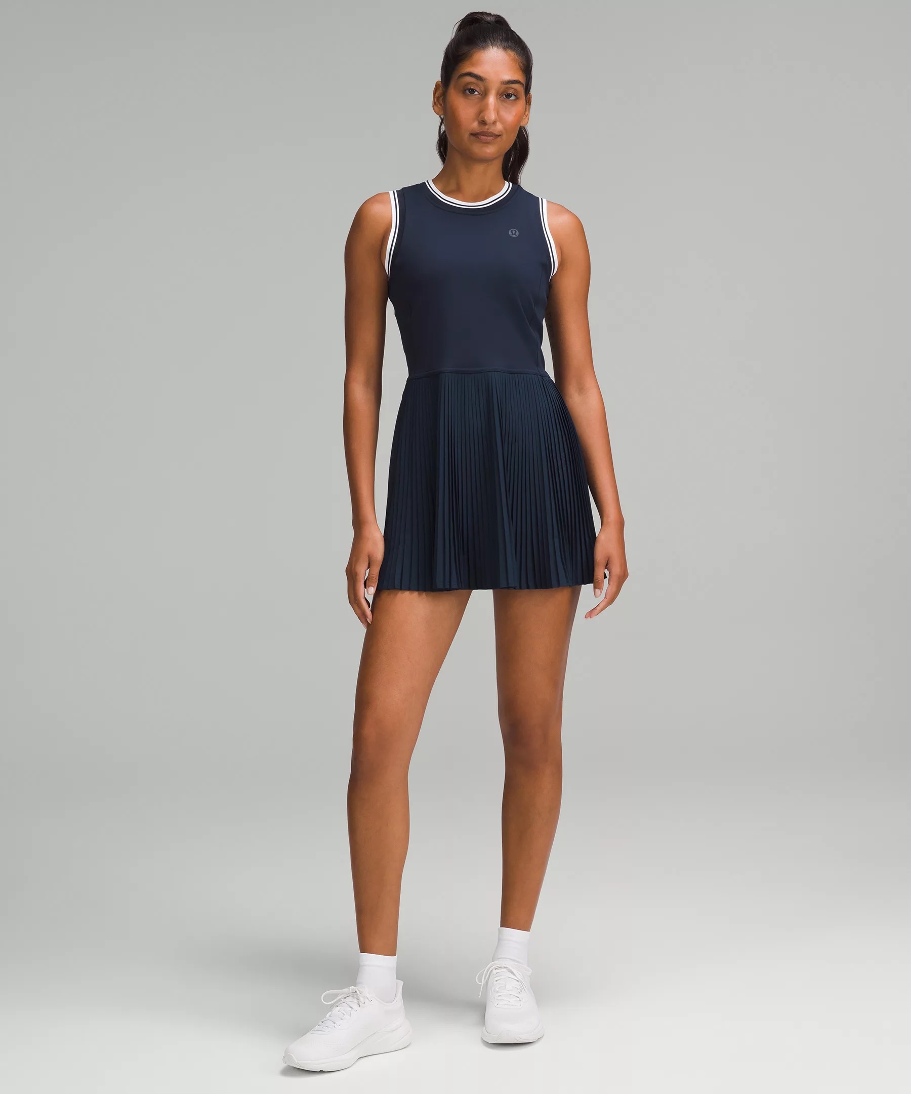 Varsity Scoop-Neck Linerless Tennis Dress - 1