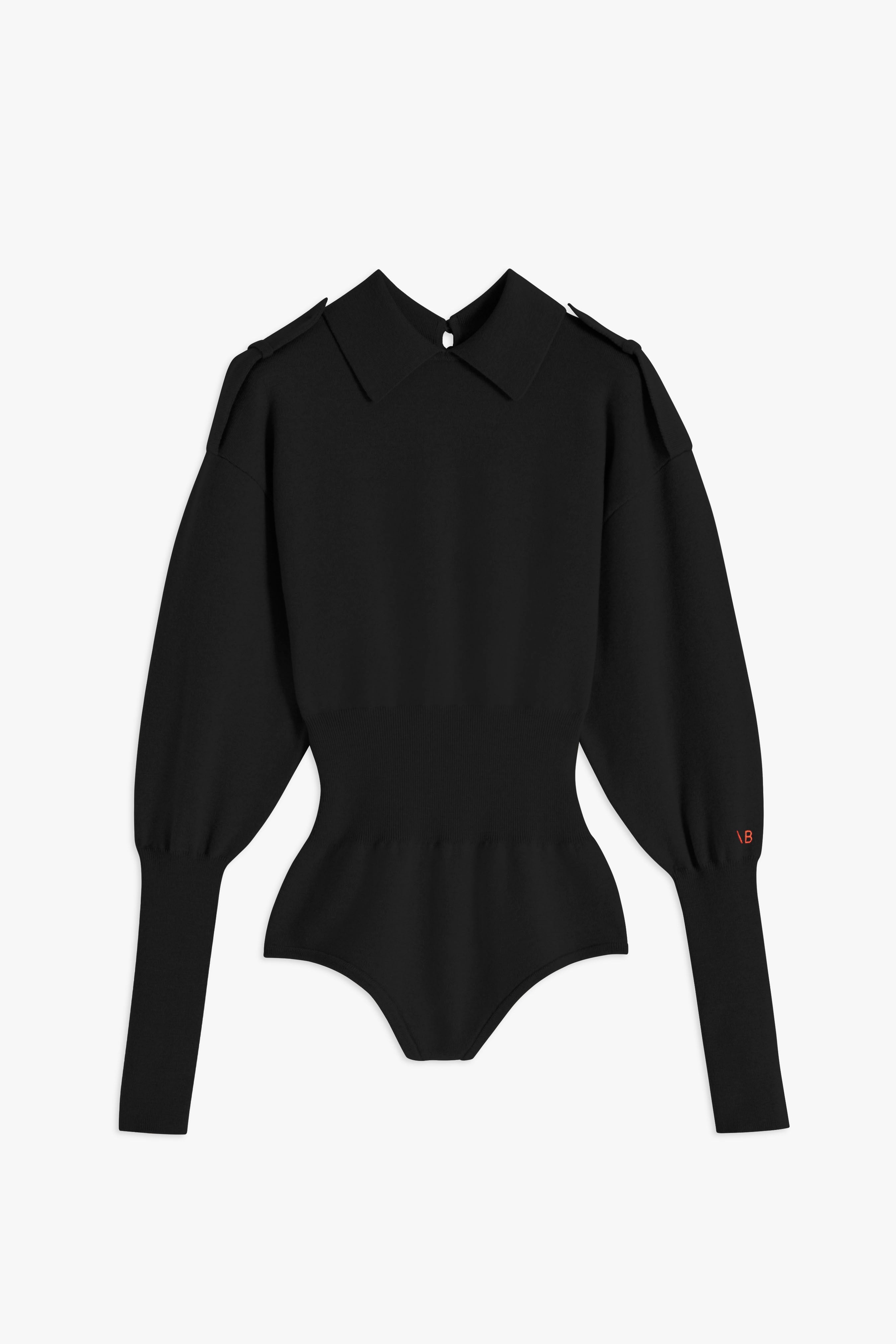 Reversible Cut Out Bodysuit in Black - 1