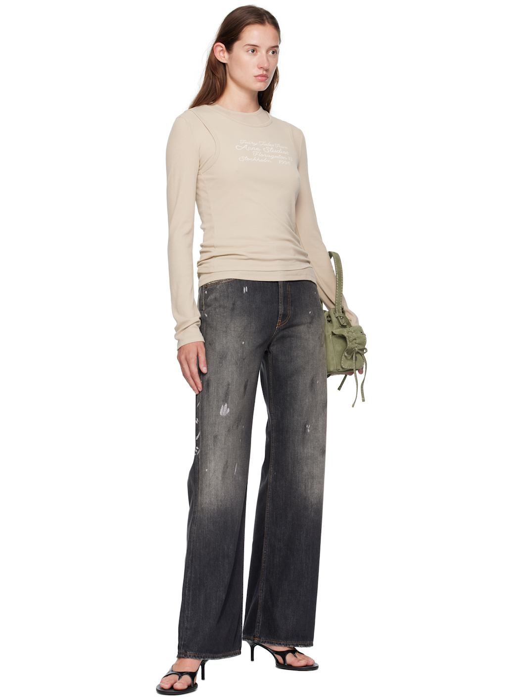 Beige Layered Long-Sleeve T-shirt - 4