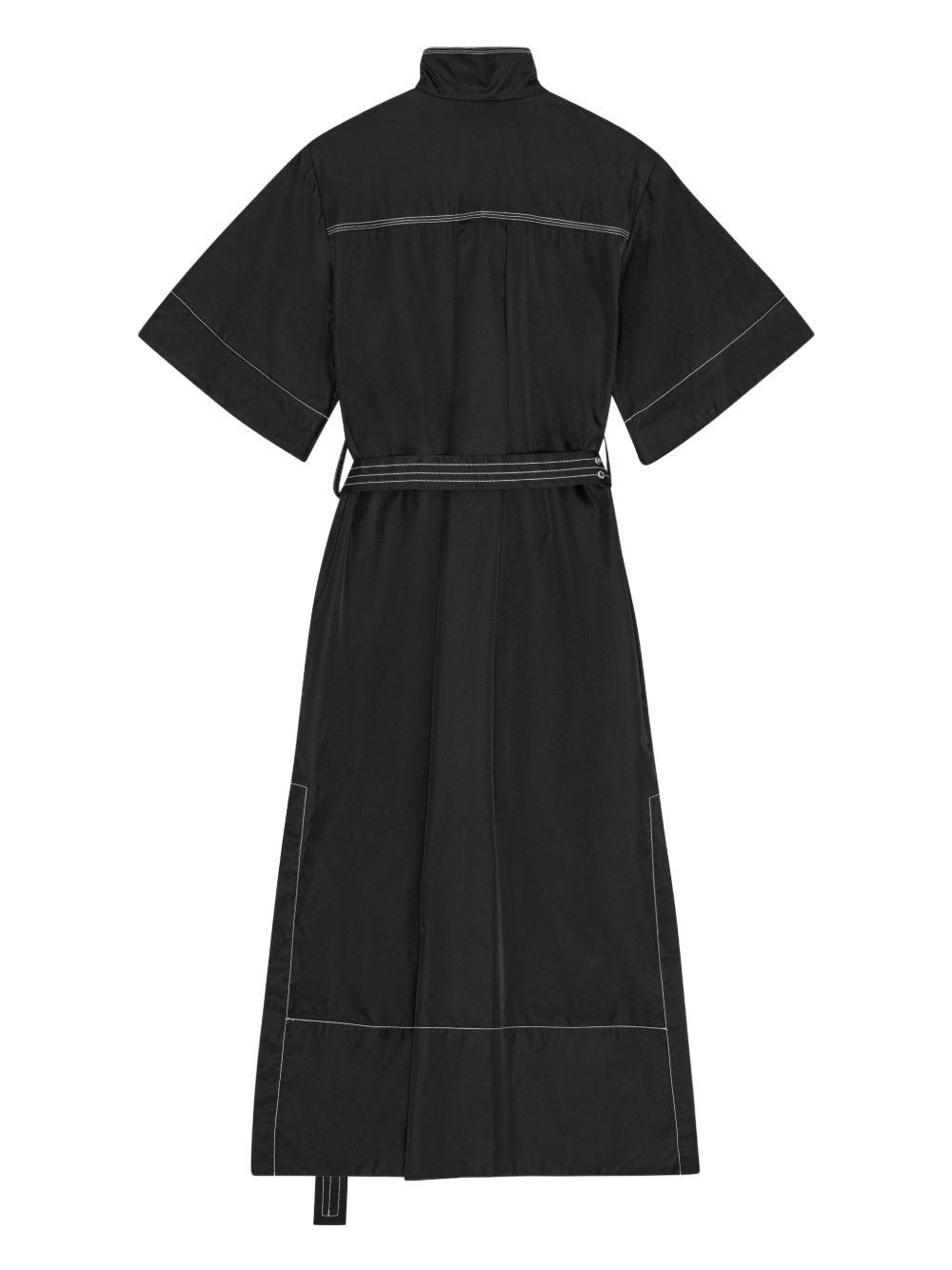 high-collar belted shirt dress - 3