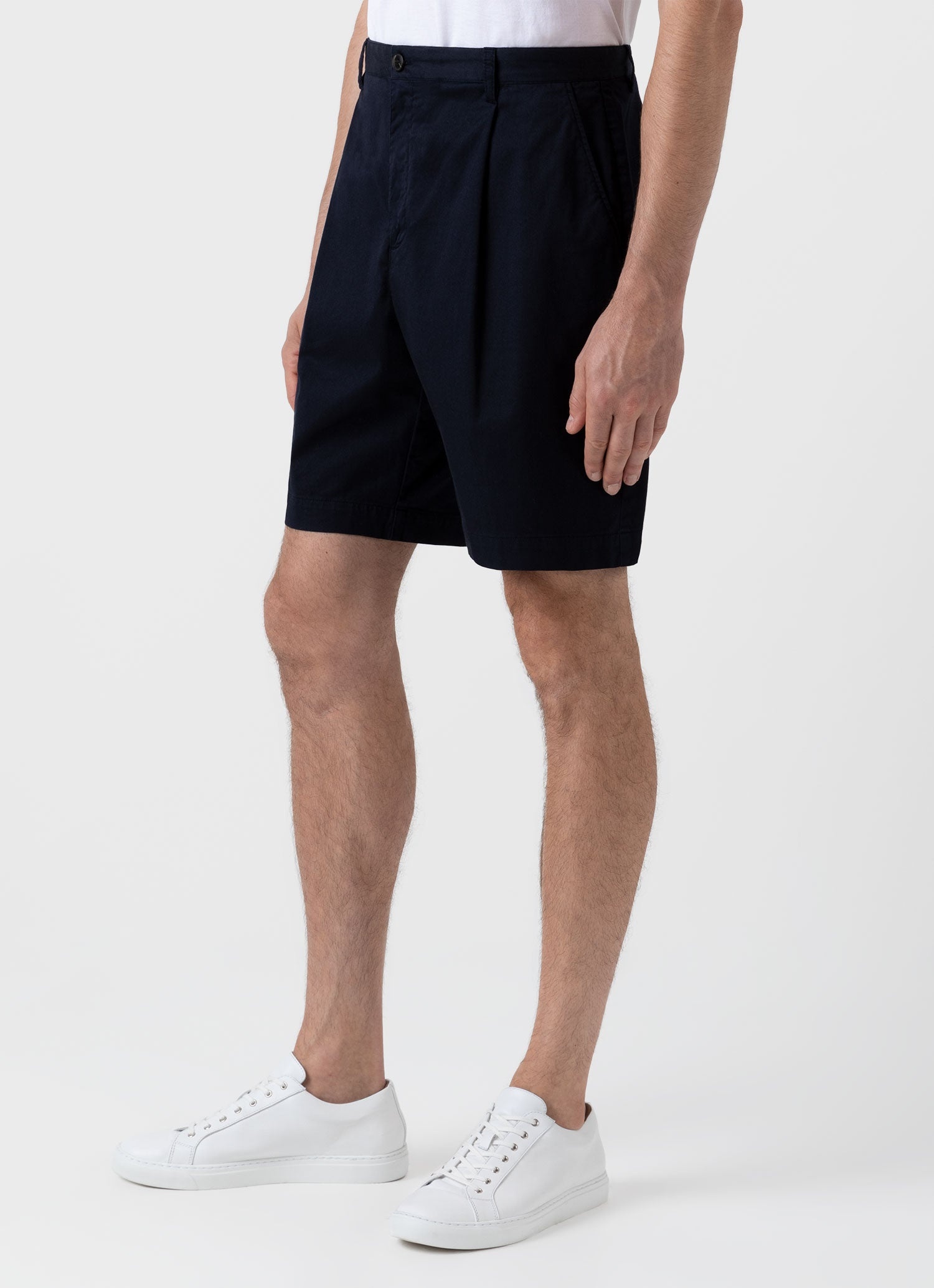 Pleated Twill Shorts - 5