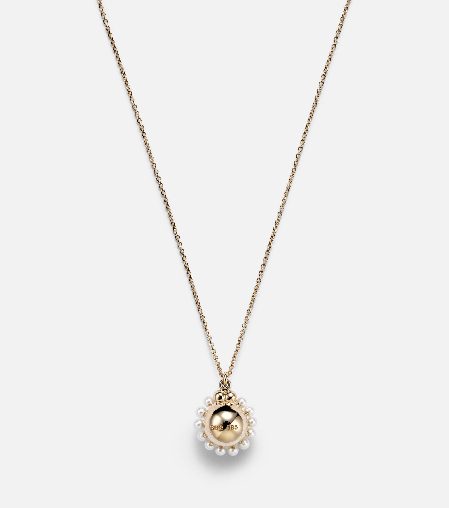 Jeanne Simple 14kt gold necklace with freshwater pearls - 7